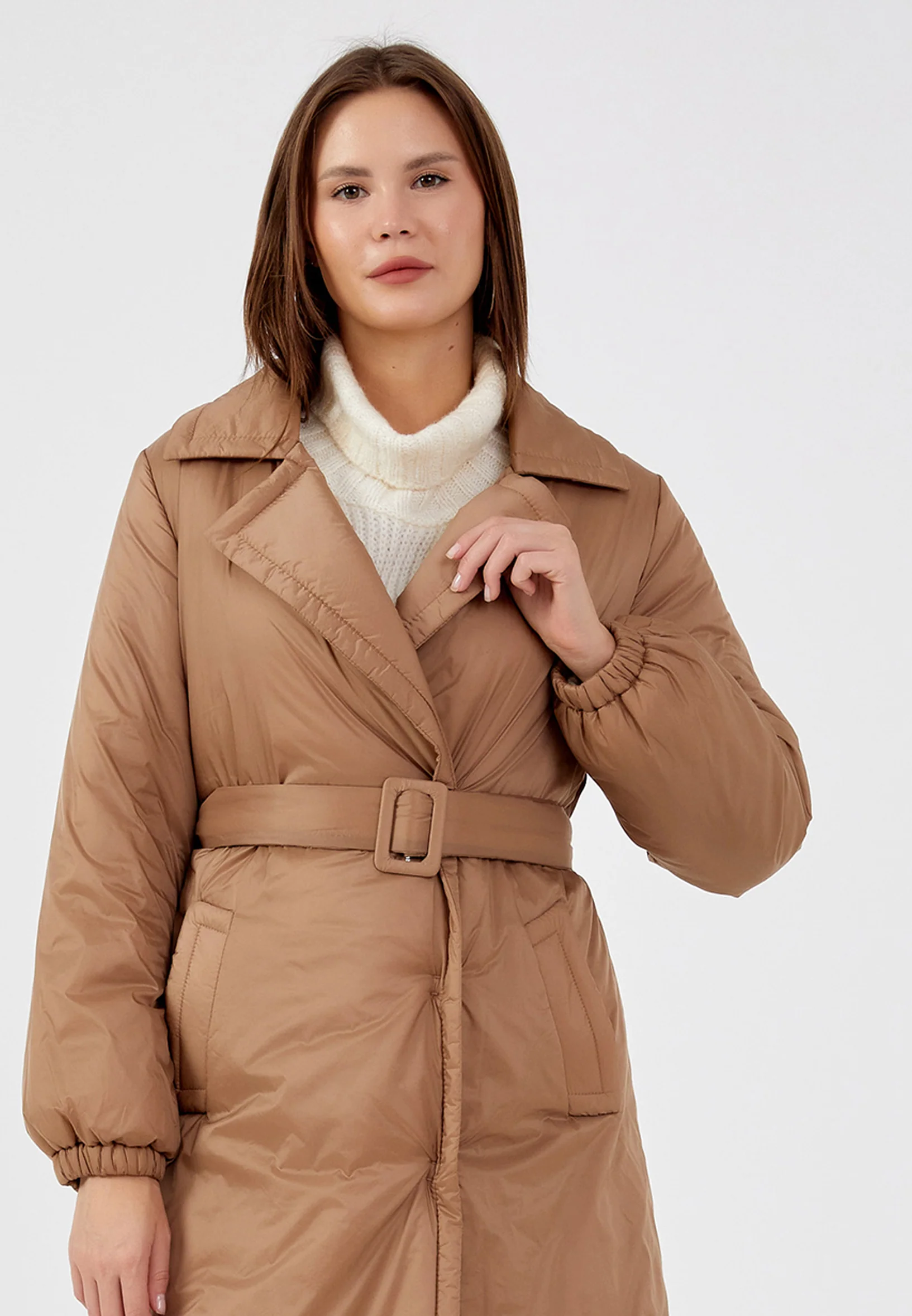 Polyester Solid Color Regular Coat mml0456 - Image 11
