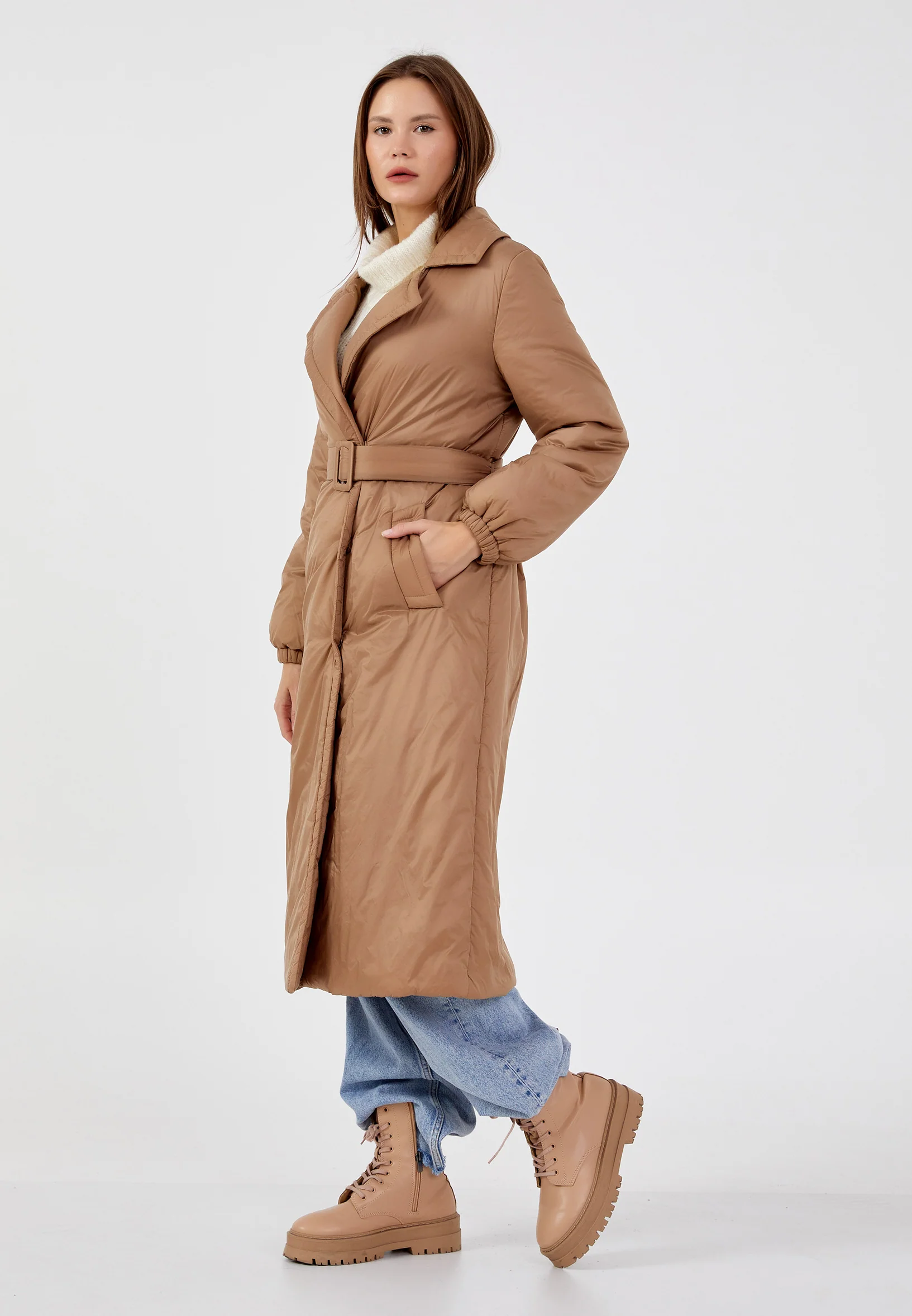 Polyester Solid Color Regular Coat mml0456 - Image 13