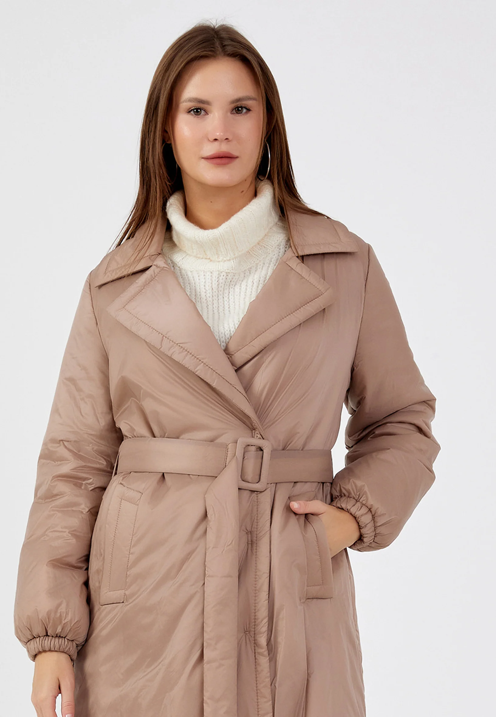 Polyester Solid Color Regular Coat mml0456 - Image 19