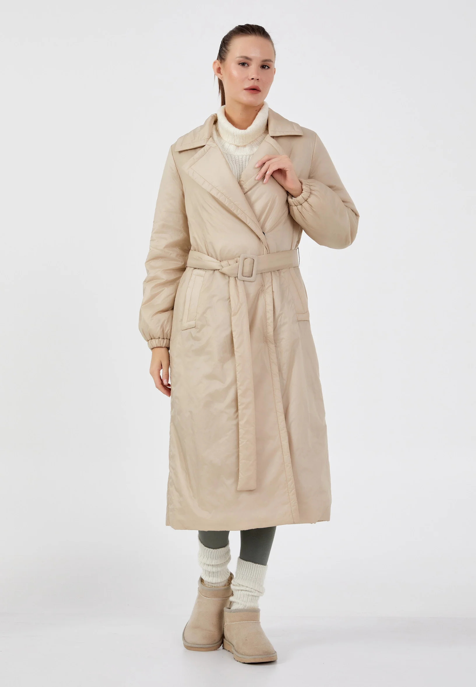 Polyester Solid Color Regular Coat mml0456 - Image 5