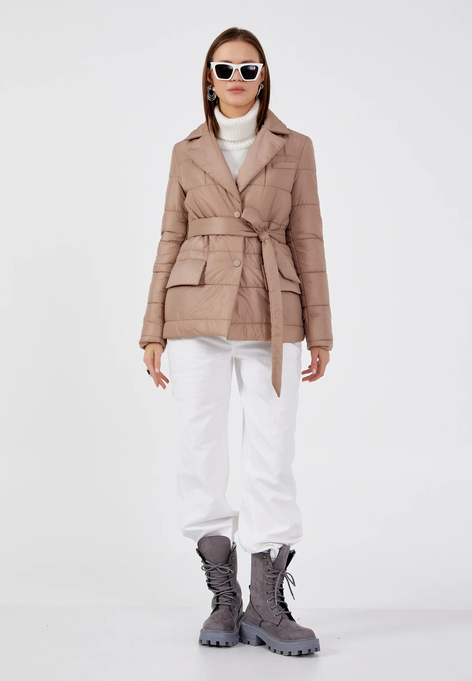 Polyester Solid Color Regular Coat mml0463 - Image 10