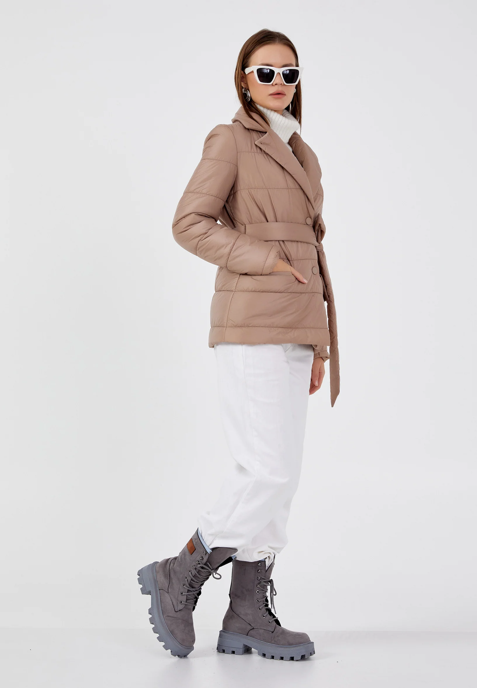 Polyester Solid Color Regular Coat mml0463 - Image 11