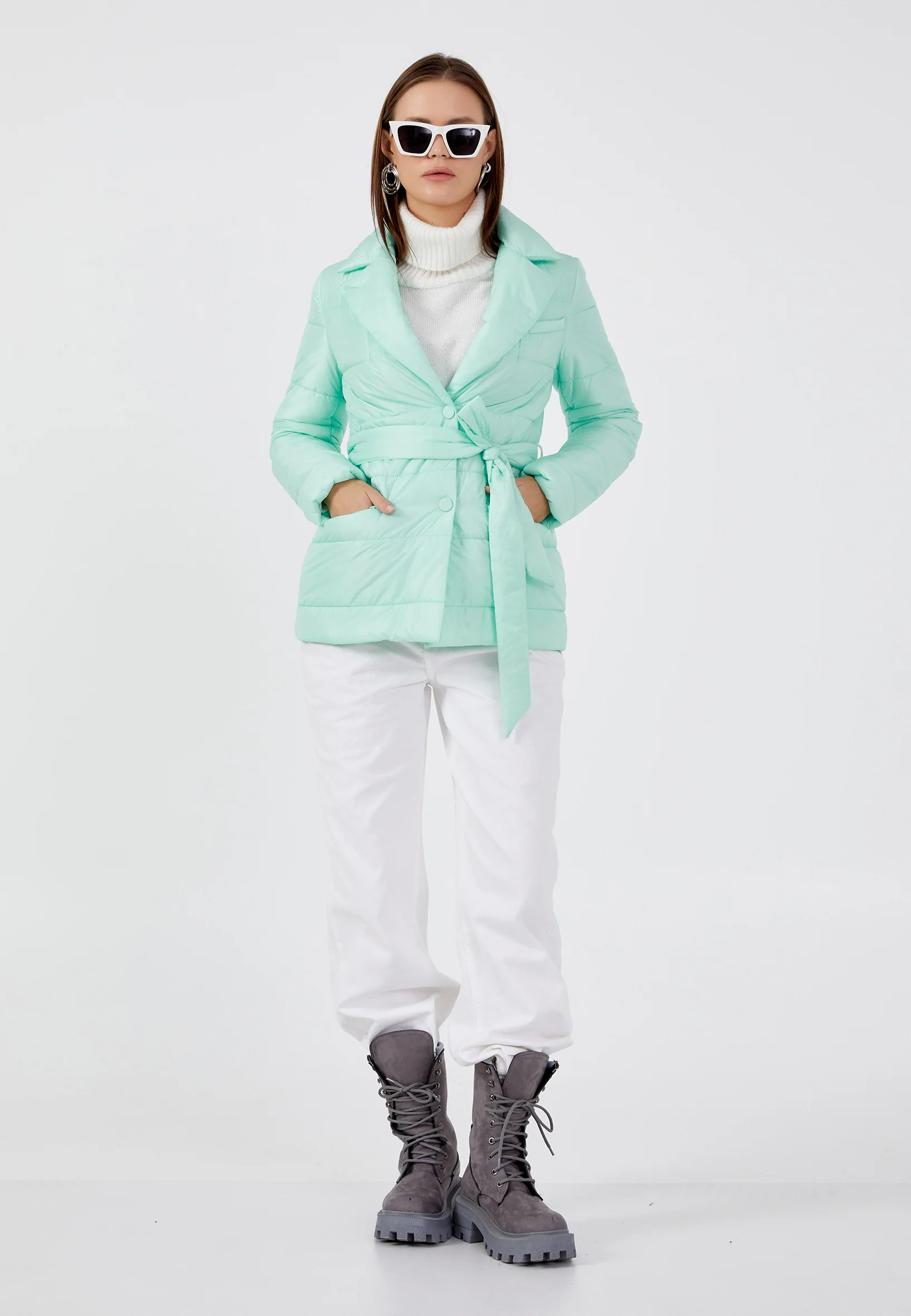 Polyester Solid Color Regular Coat mml0463 - Image 6