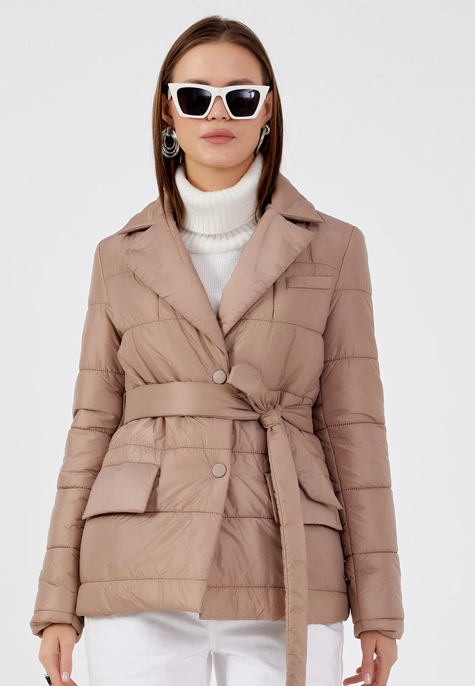 Polyester Solid Color Regular Coat mml0463 - Image 9