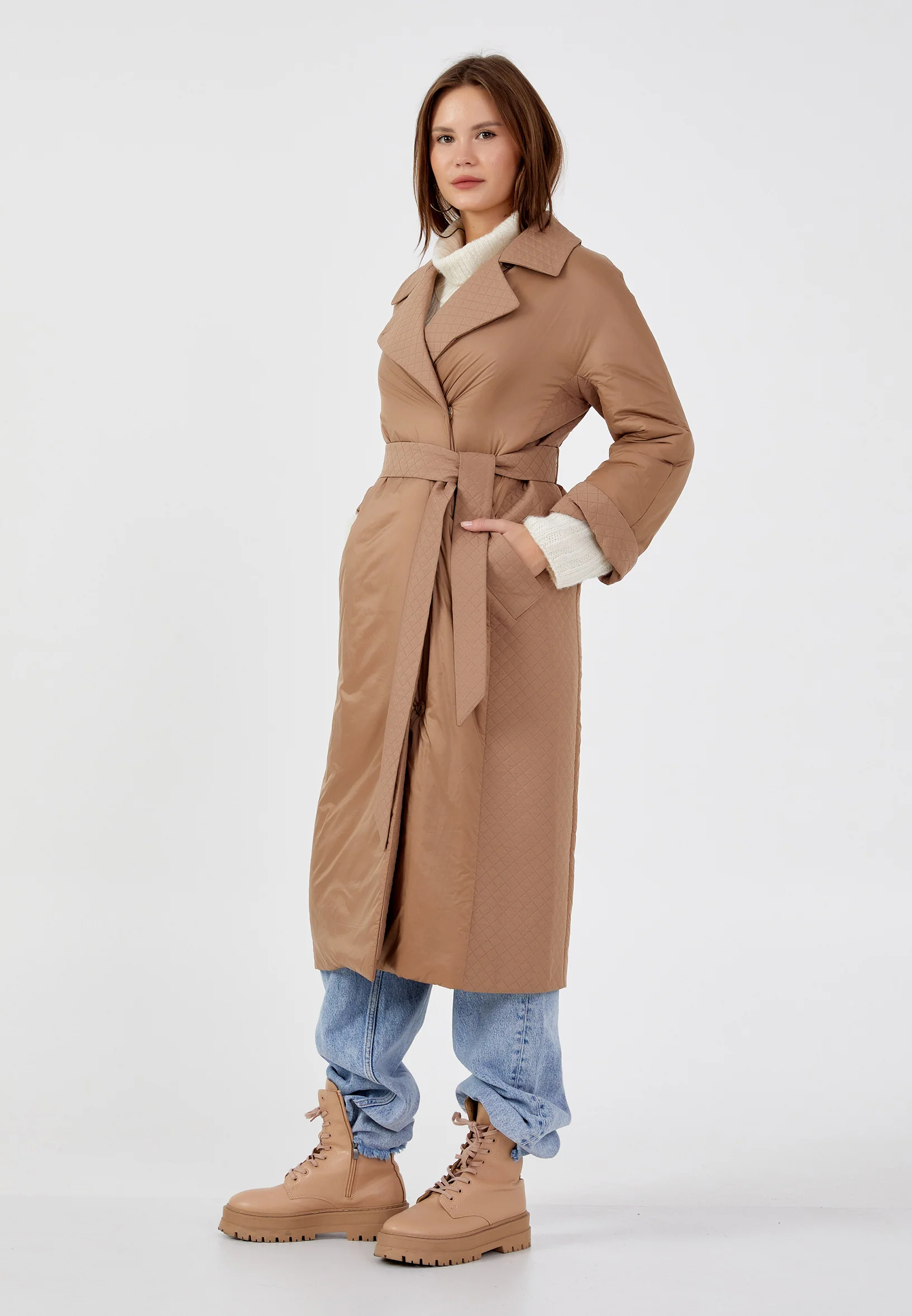 Polyester Solid Color Regular Coat mml0472 - Image 11