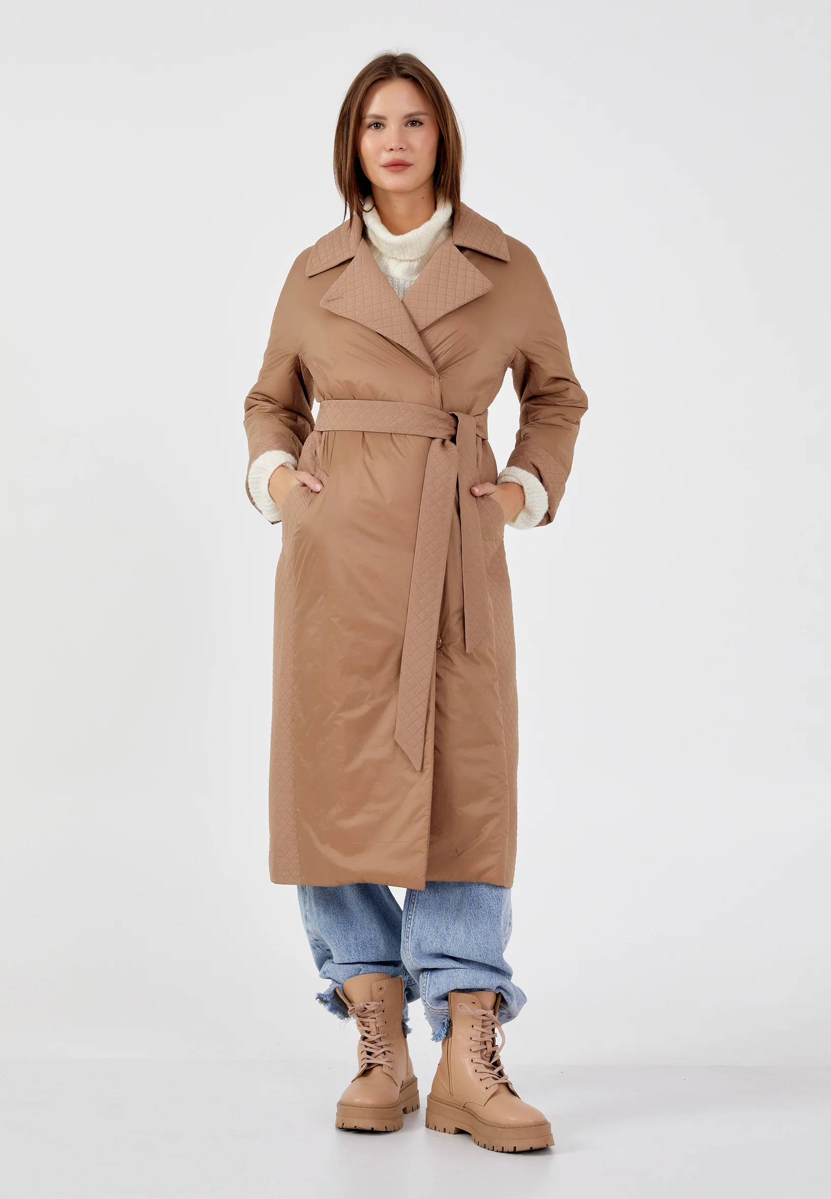 Polyester Solid Color Regular Coat mml0472 - Image 13