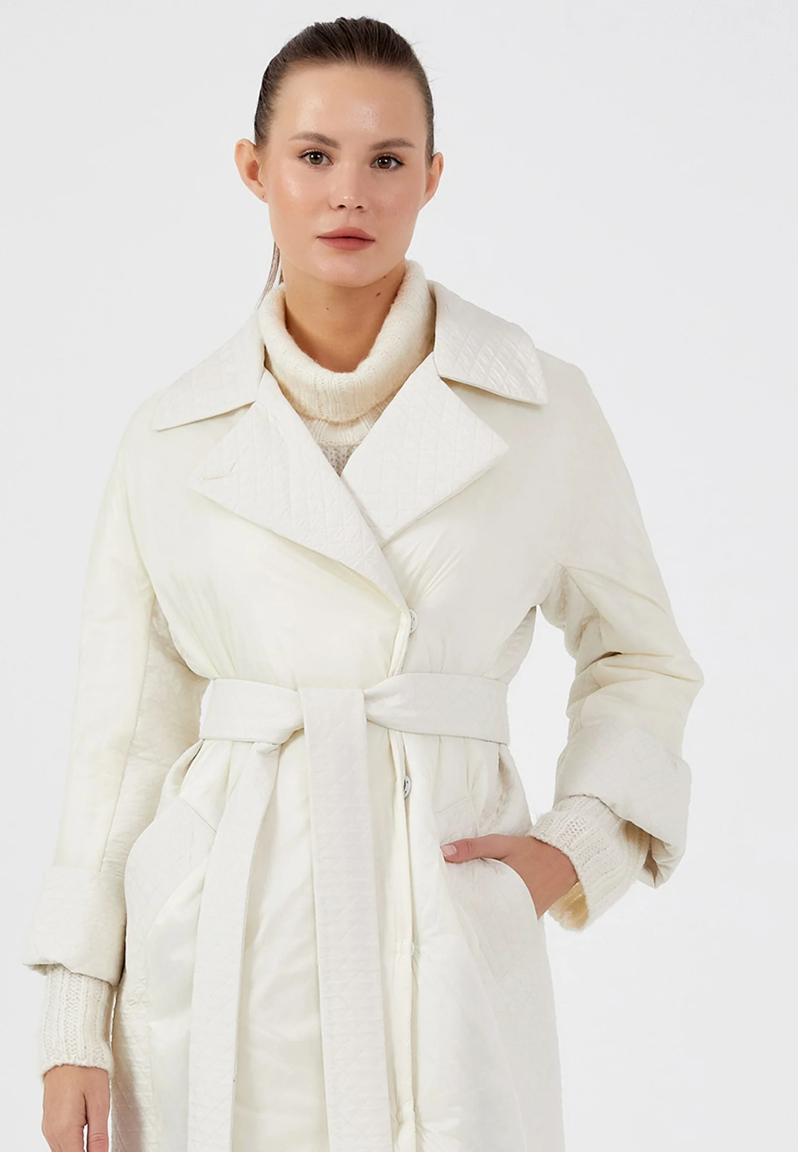 Polyester Solid Color Regular Coat mml0472 - Image 14