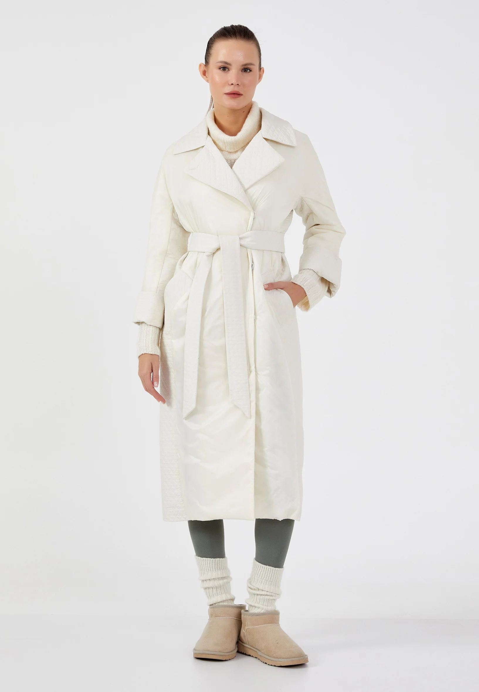 Polyester Solid Color Regular Coat mml0472 - Image 16