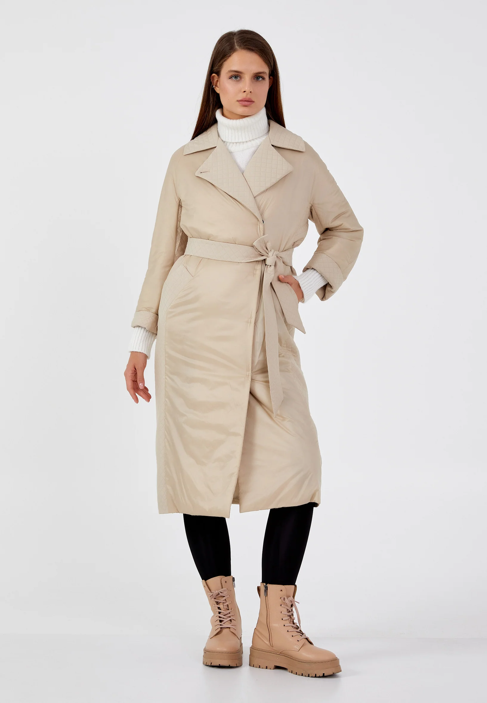 Polyester Solid Color Regular Coat mml0472 - Image 2