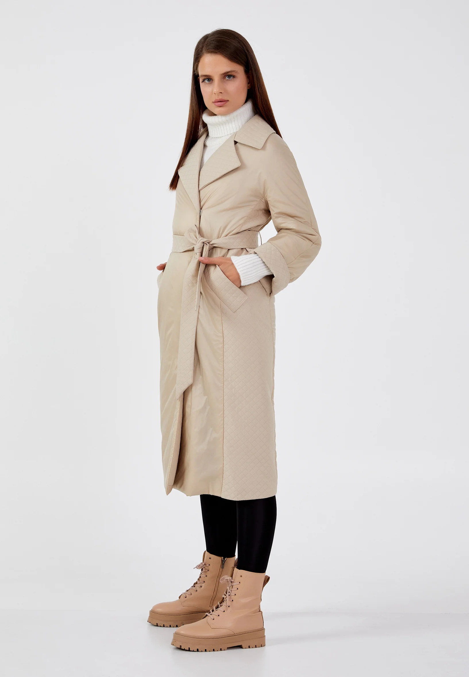 Polyester Solid Color Regular Coat mml0472 - Image 3