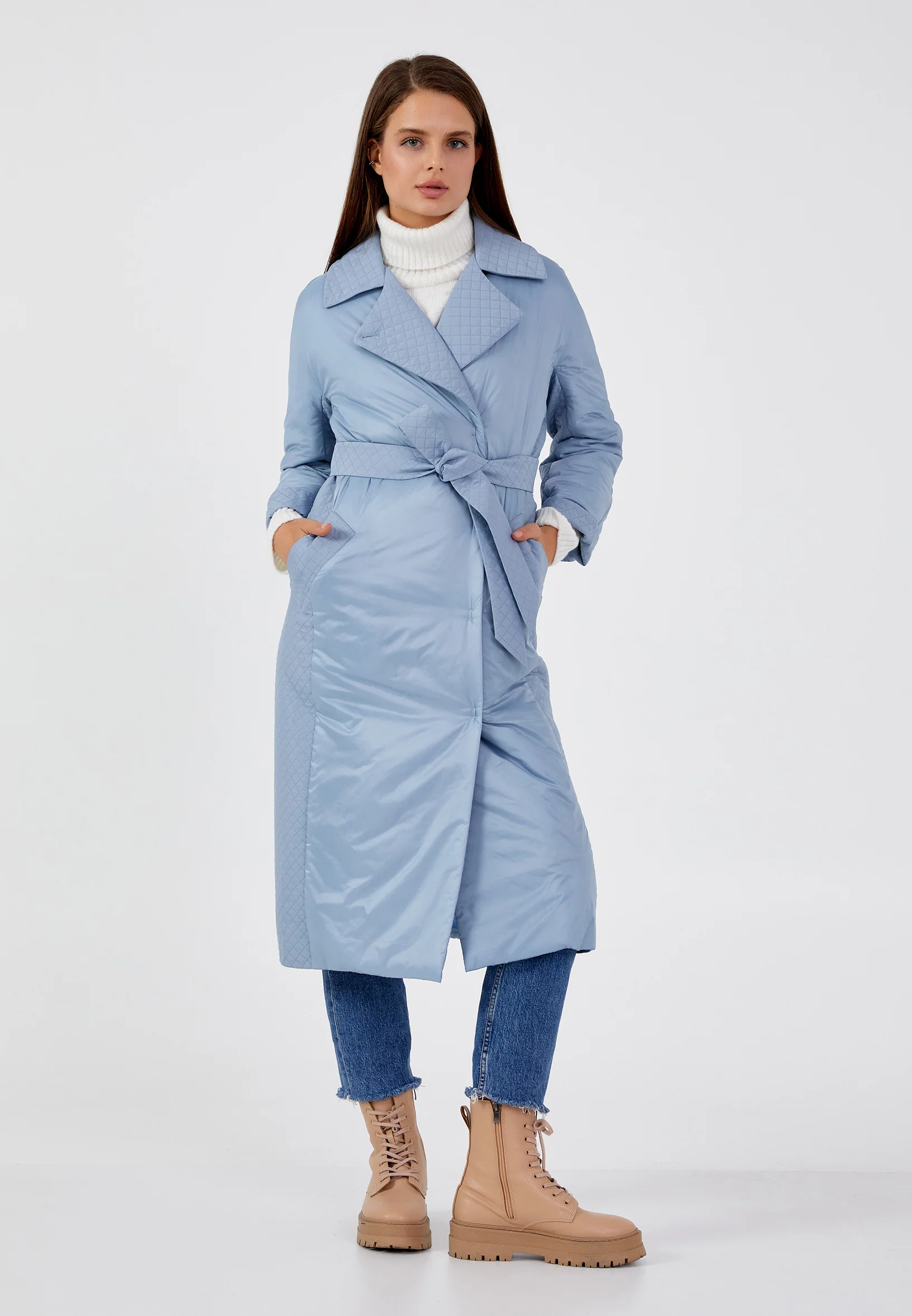 Polyester Solid Color Regular Coat mml0472 - Image 6