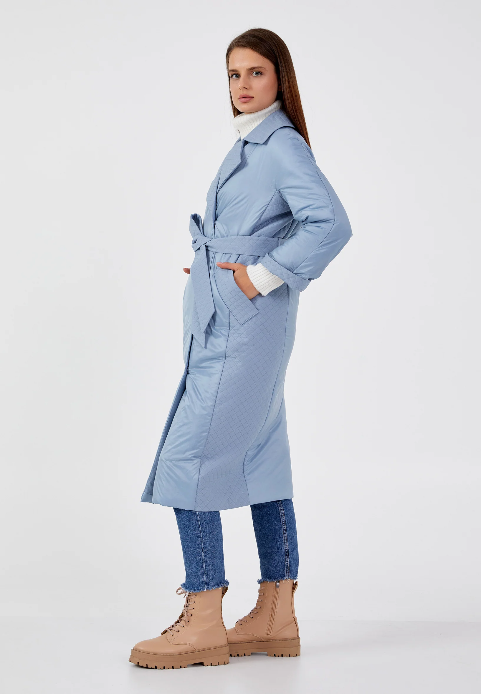Polyester Solid Color Regular Coat mml0472 - Image 7