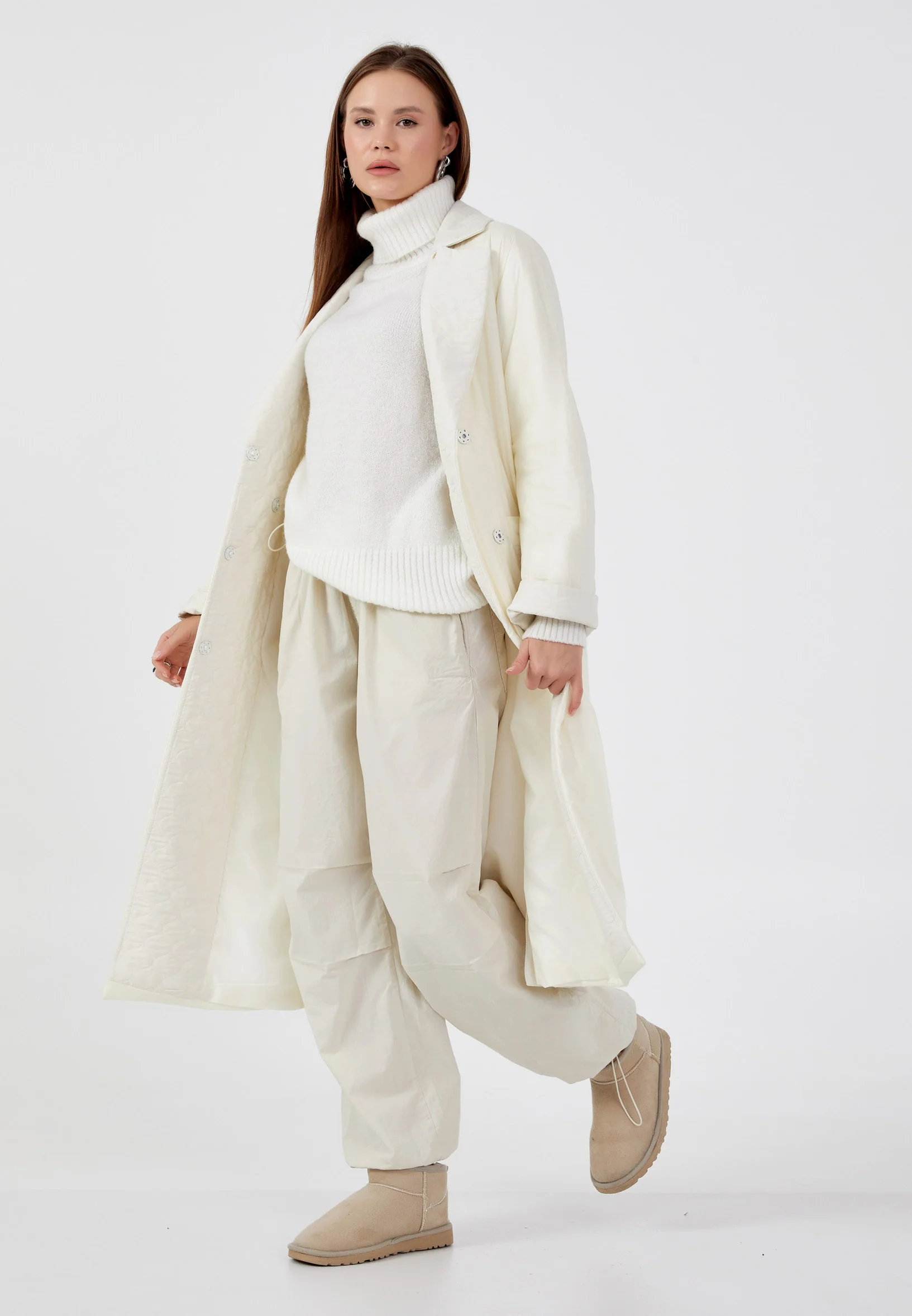 Polyester Solid Color Regular Coat mml0476 - Image 10