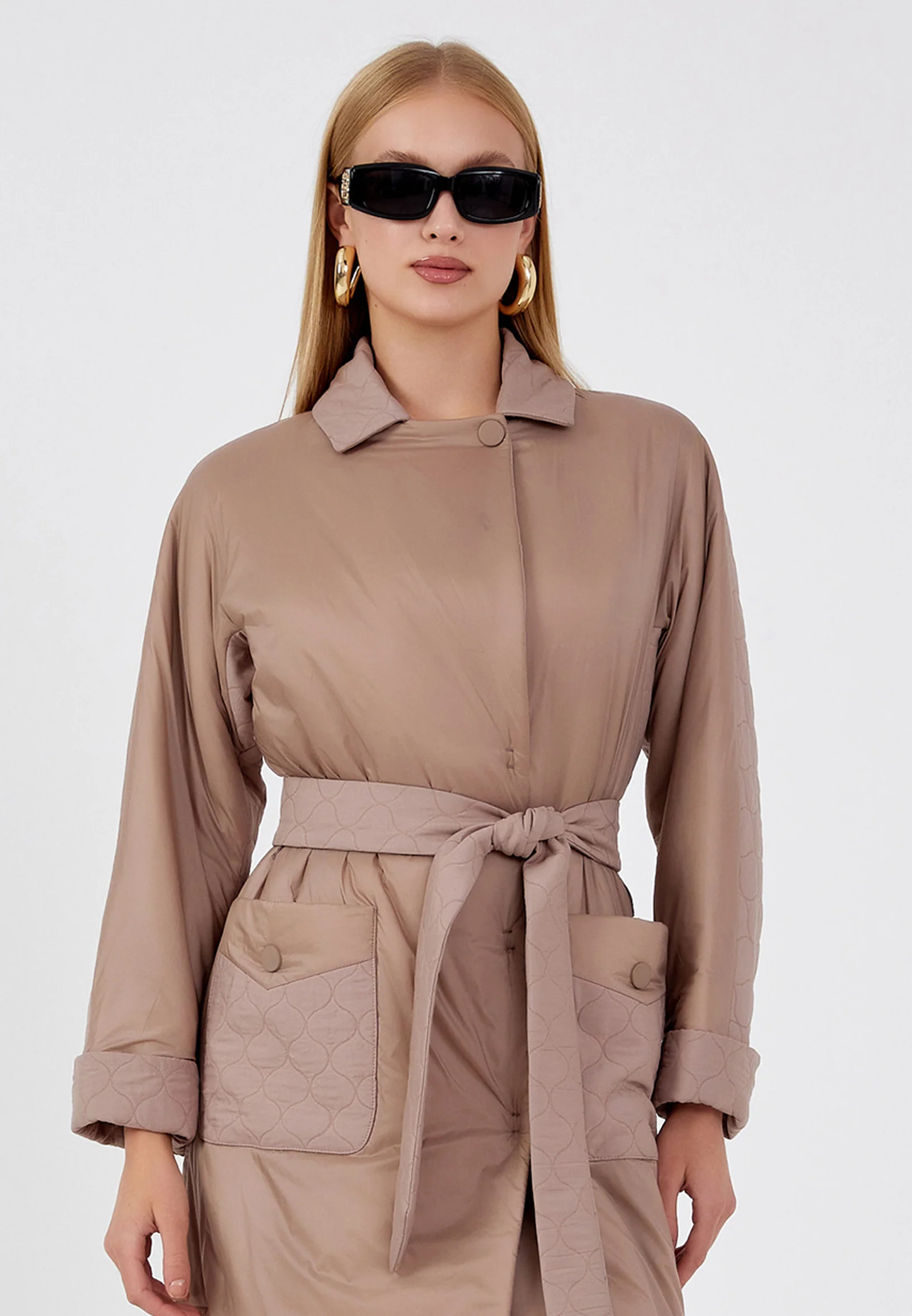 Polyester Solid Color Regular Coat mml0476 - Image 17