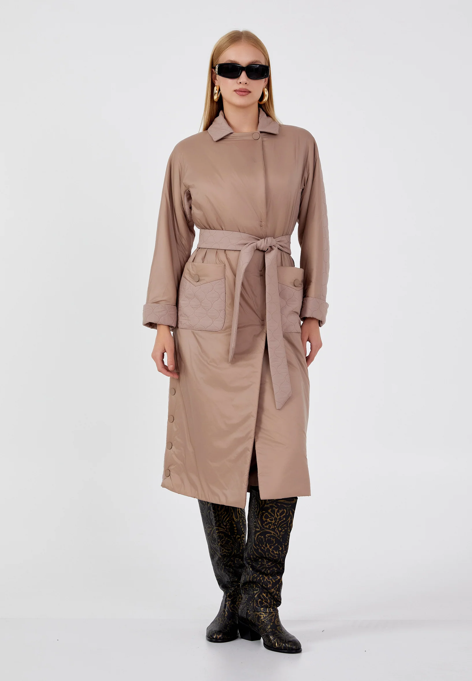 Polyester Solid Color Regular Coat mml0476 - Image 18