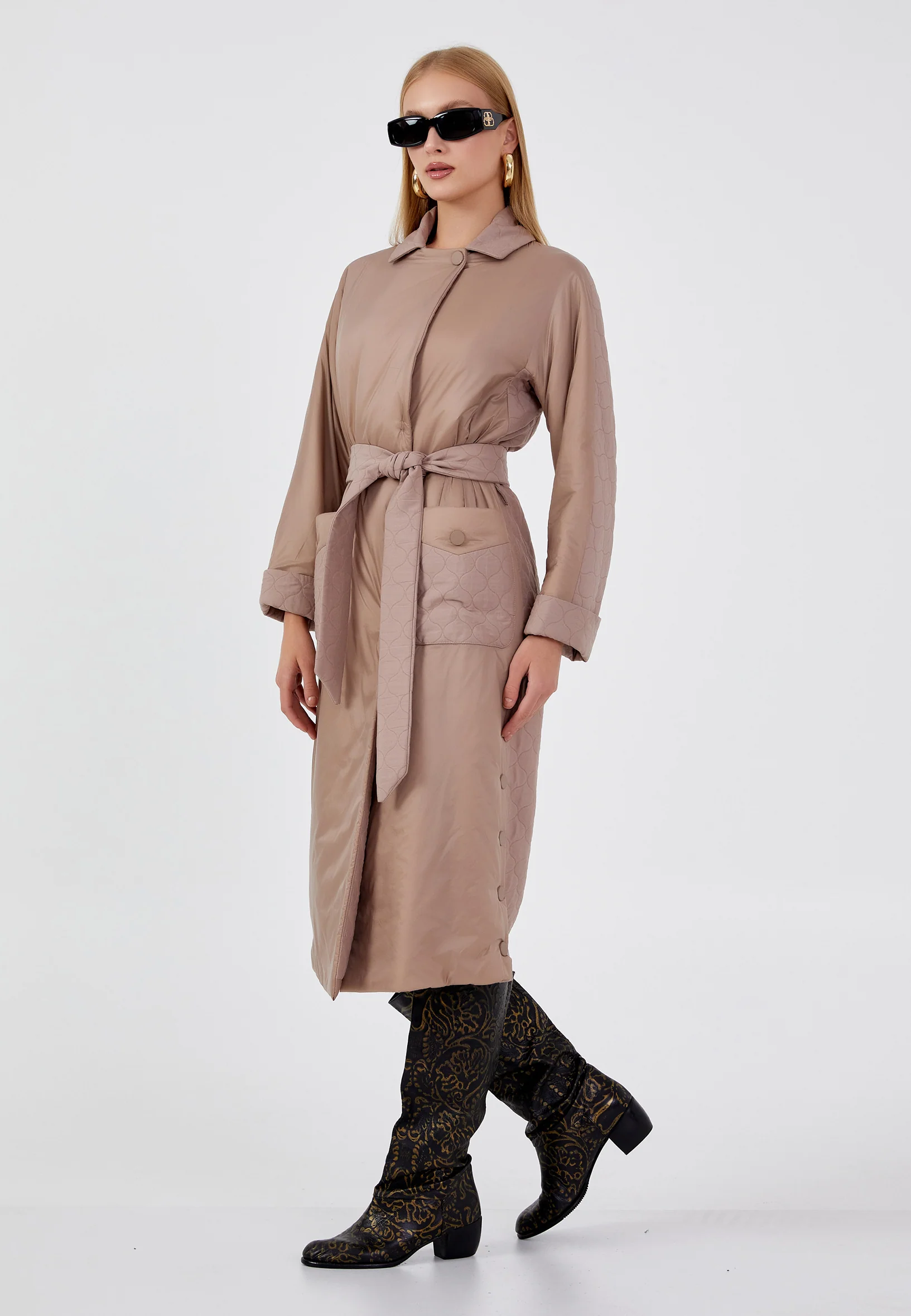 Polyester Solid Color Regular Coat mml0476 - Image 19