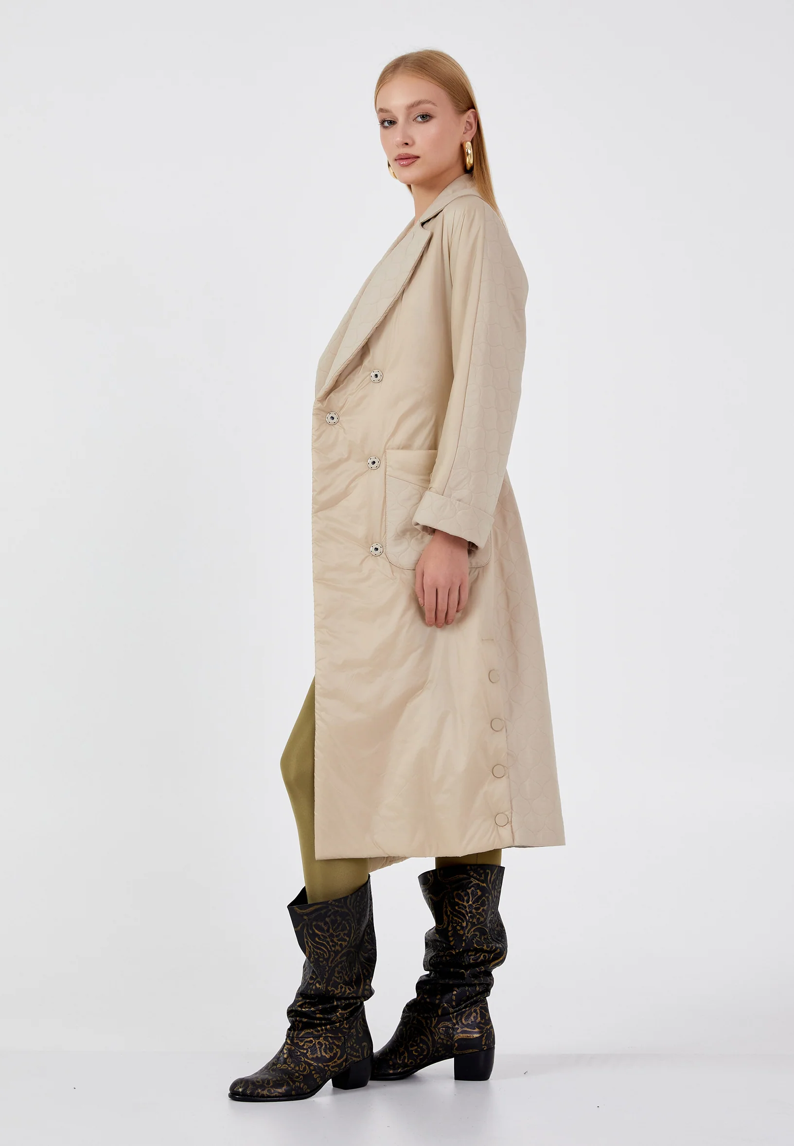 Polyester Solid Color Regular Coat mml0476 - Image 3