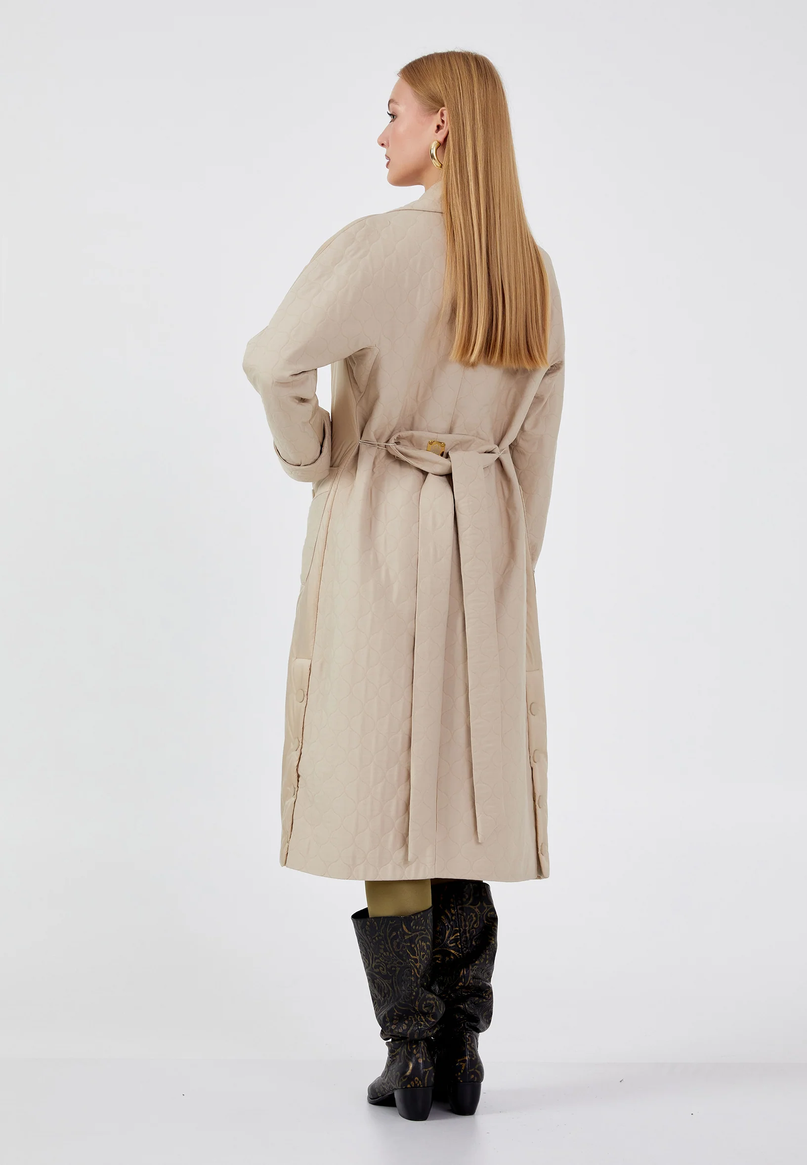 Polyester Solid Color Regular Coat mml0476 - Image 4