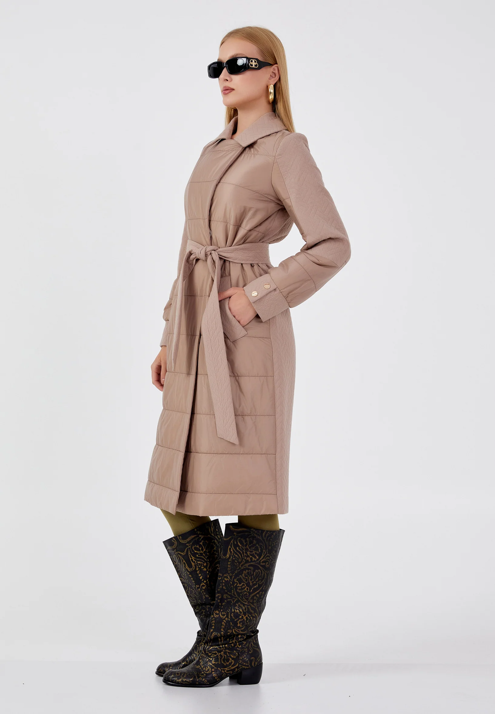 Polyester Solid Color Regular Coat mml0567 - Image 3