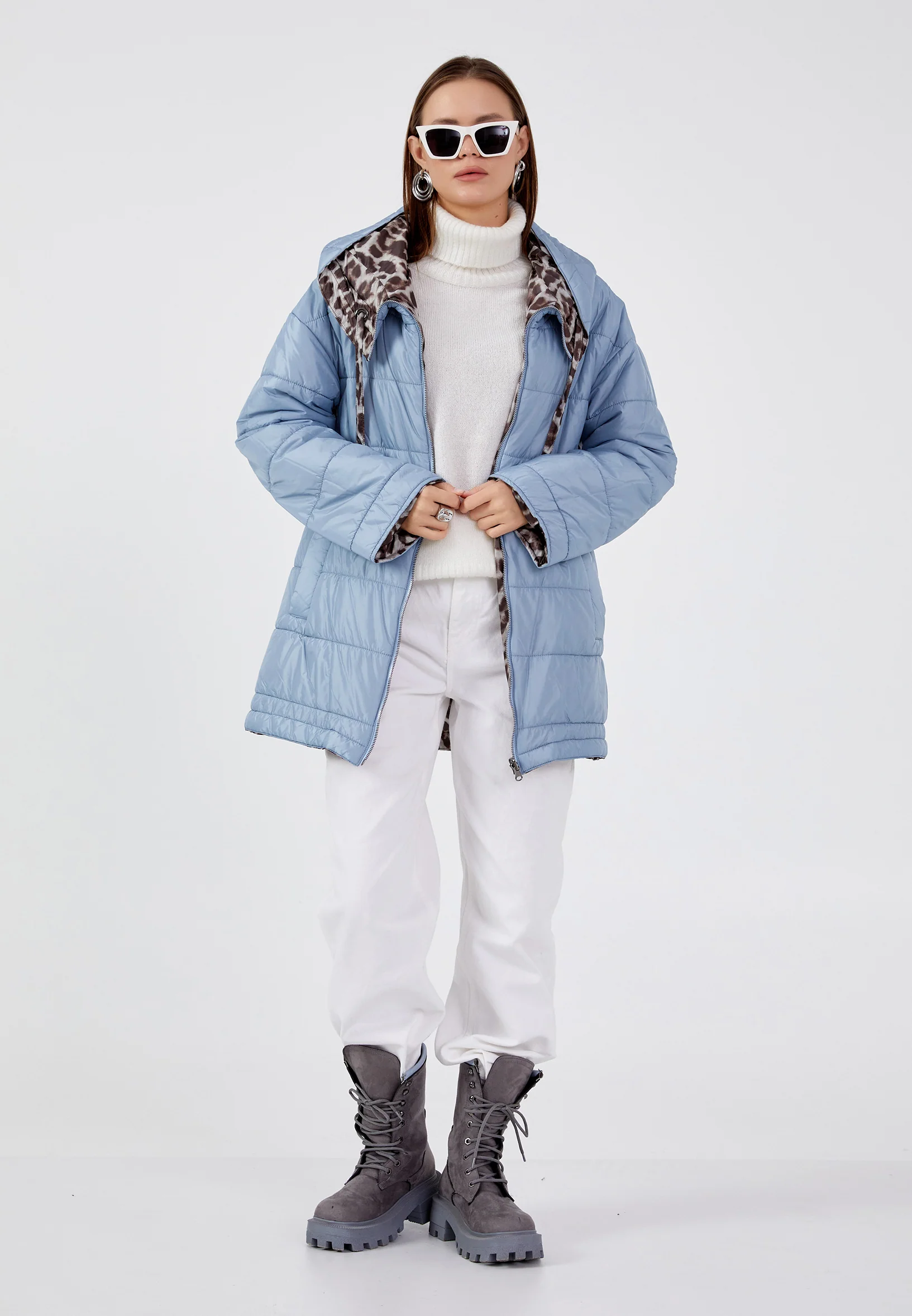 Polyester Solid Color Regular Coat mml0569 - Image 10