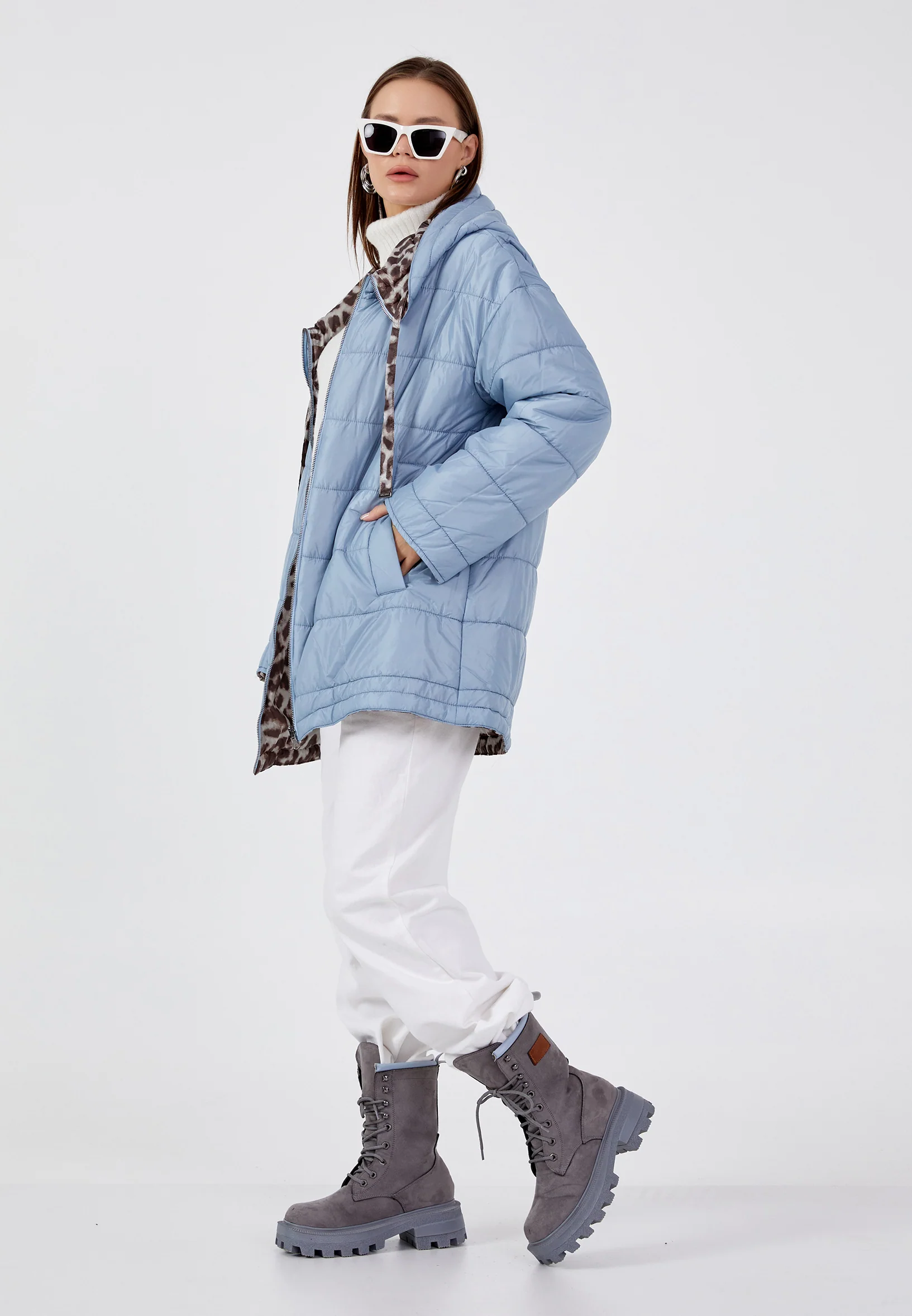 Polyester Solid Color Regular Coat mml0569 - Image 11