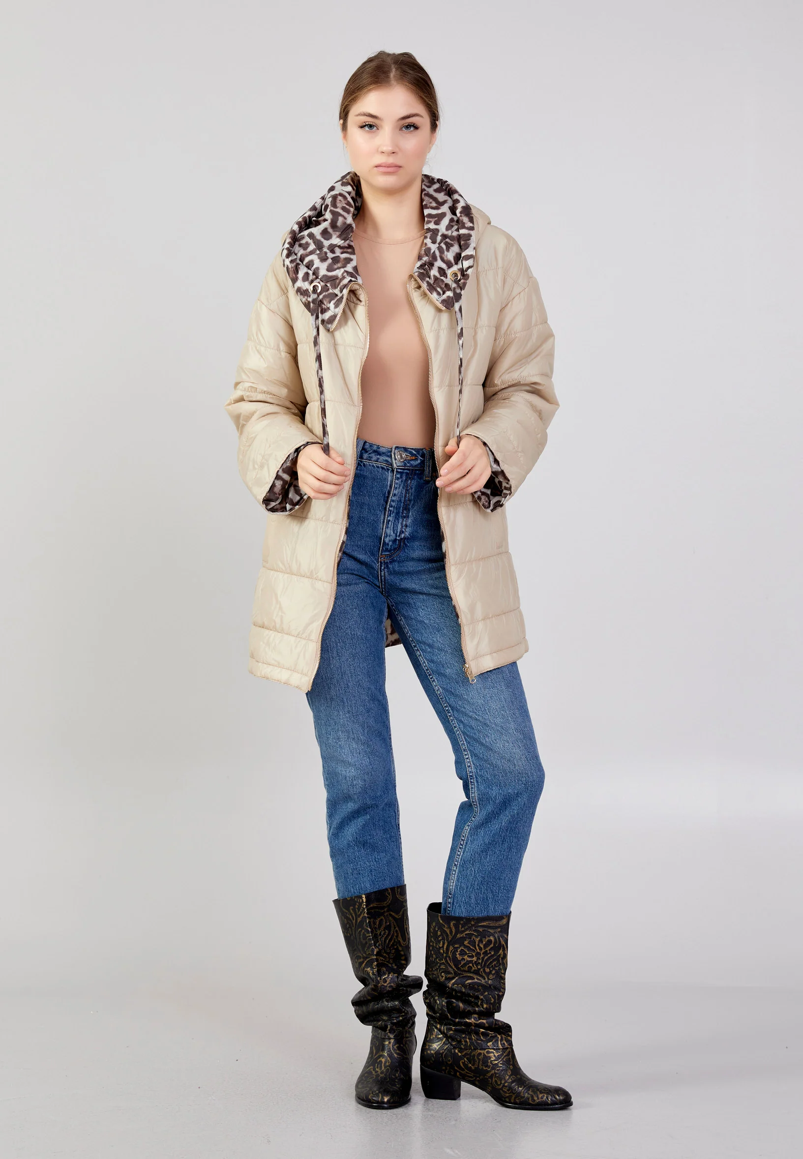 Polyester Solid Color Regular Coat mml0569 - Image 2