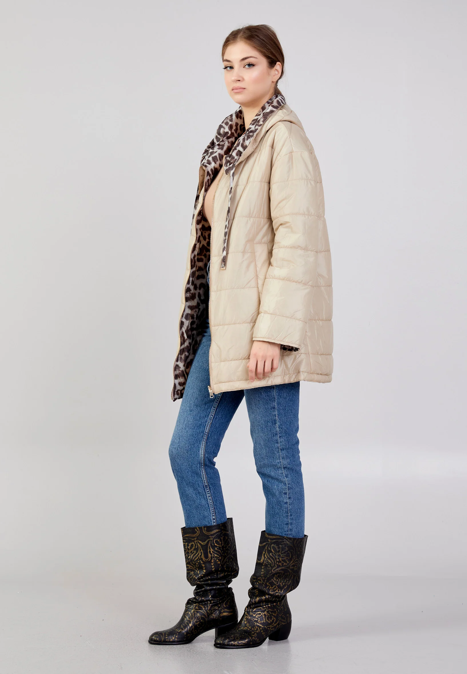 Polyester Solid Color Regular Coat mml0569 - Image 3