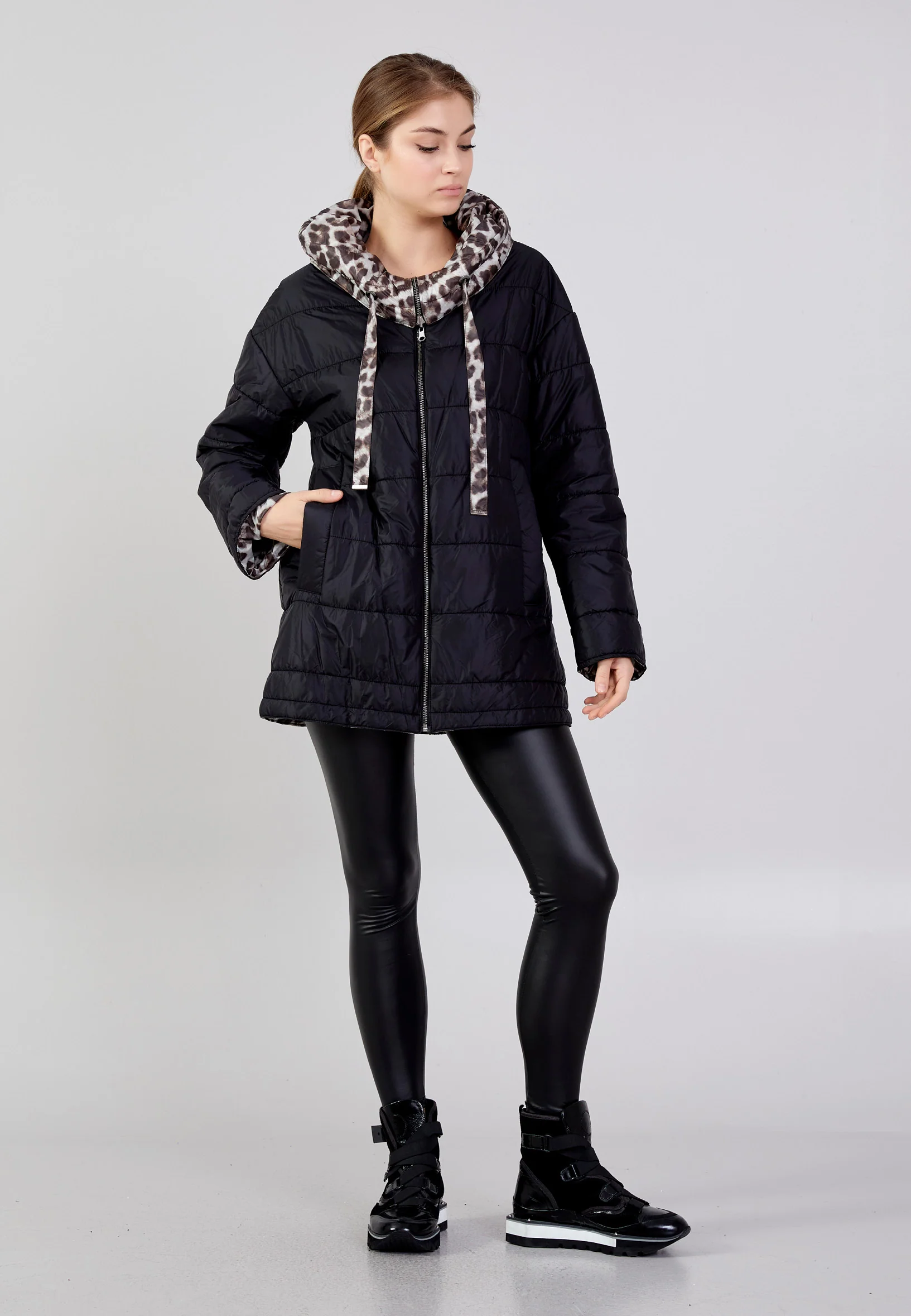 Polyester Solid Color Regular Coat mml0569 - Image 6