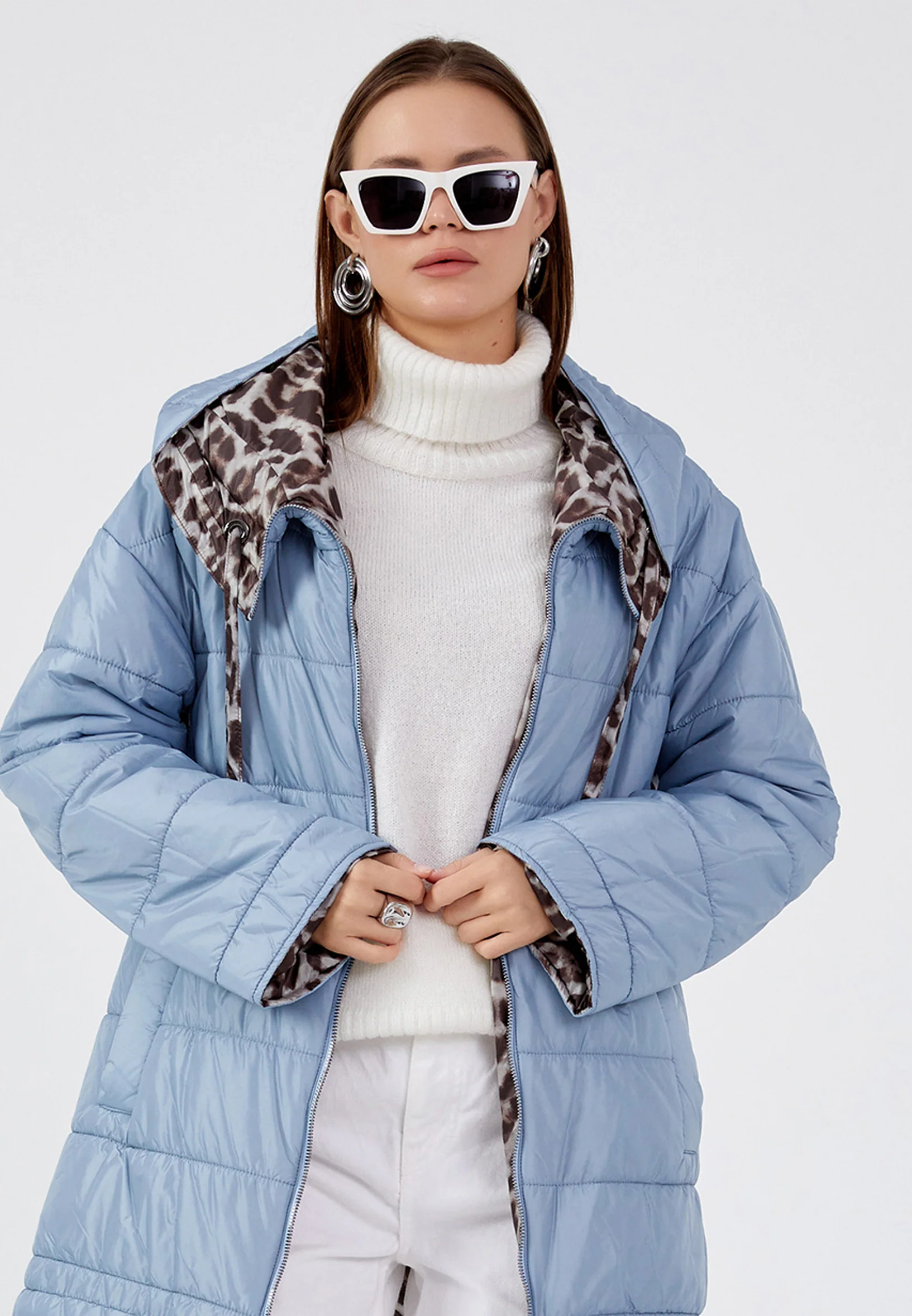 Polyester Solid Color Regular Coat mml0569 - Image 9