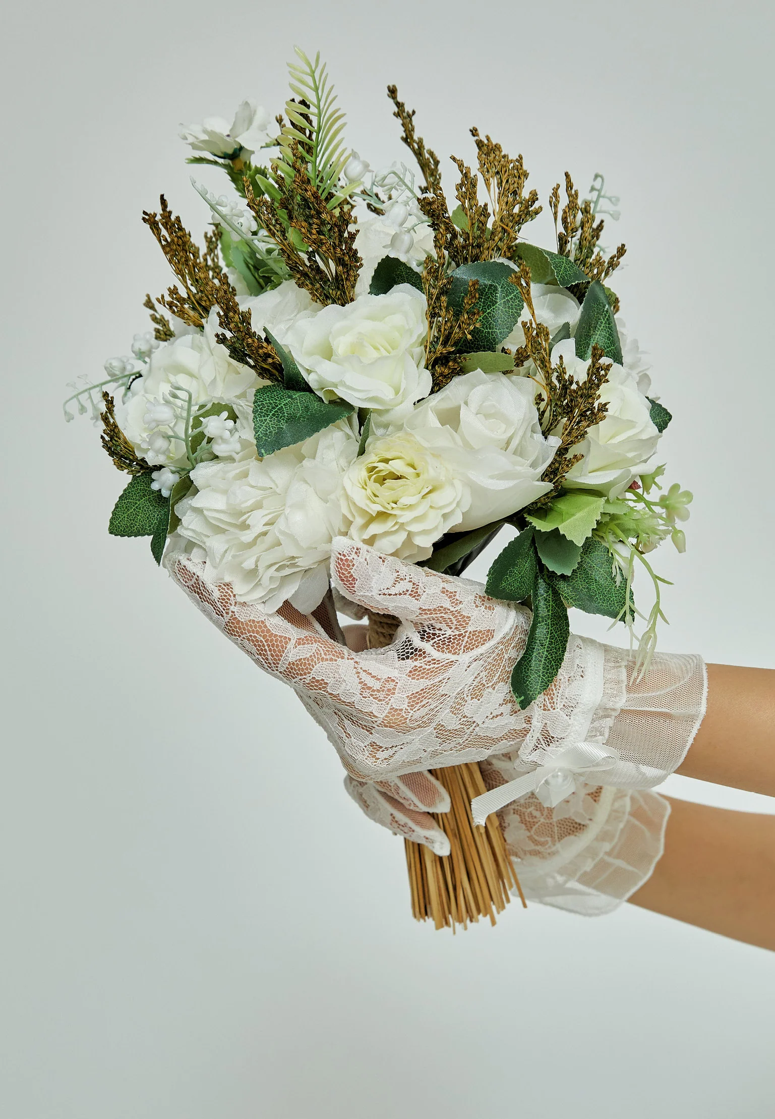 Roses Round Bridal Bouquet aba23-40-8 - Image 4