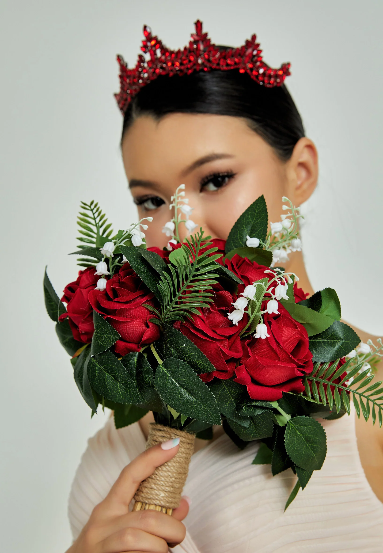 Roses Round Bridal Bouquet aba23-41-2 - Image 3