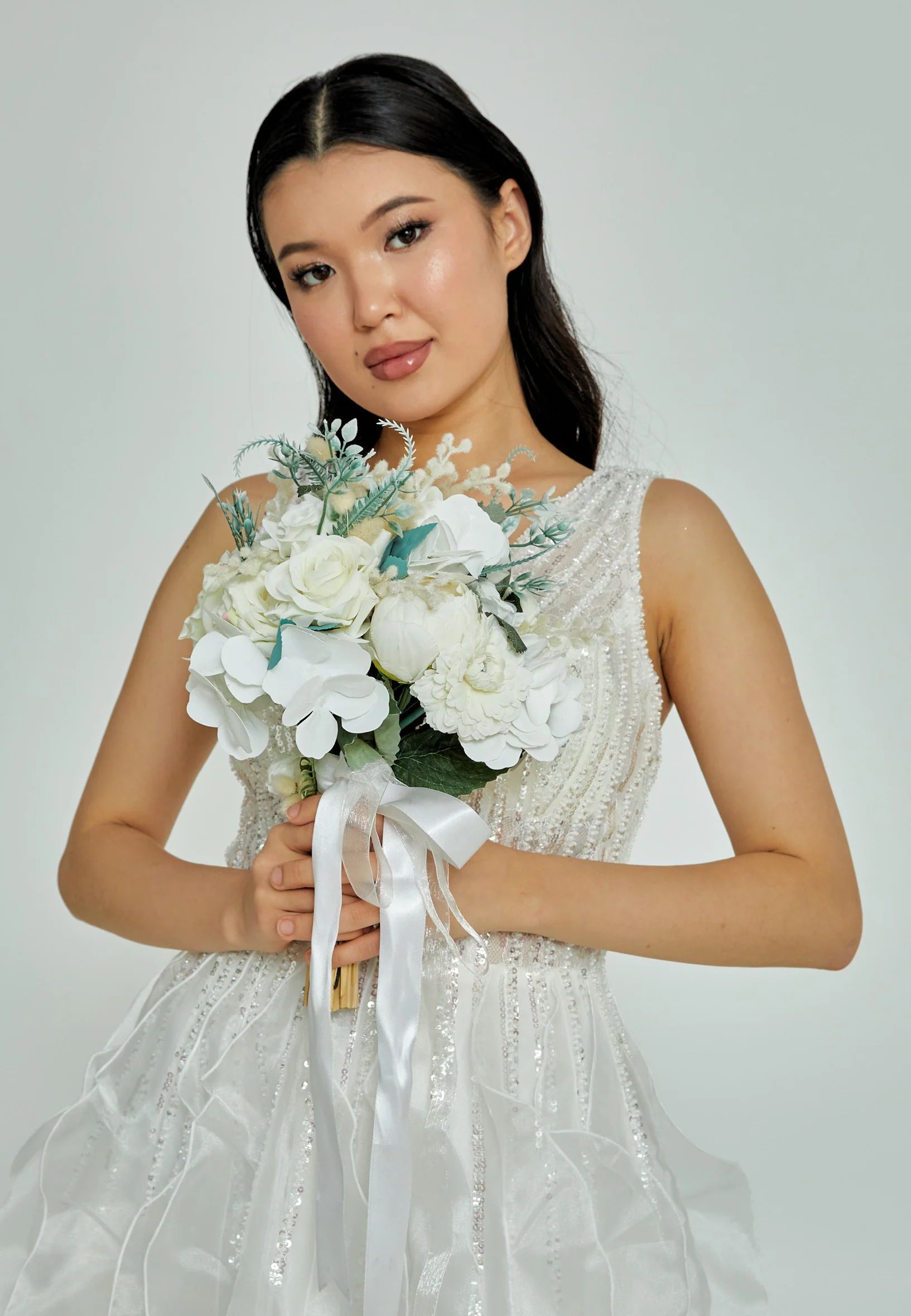 Roses Round Bridal Bouquet abbc003 - Image 2