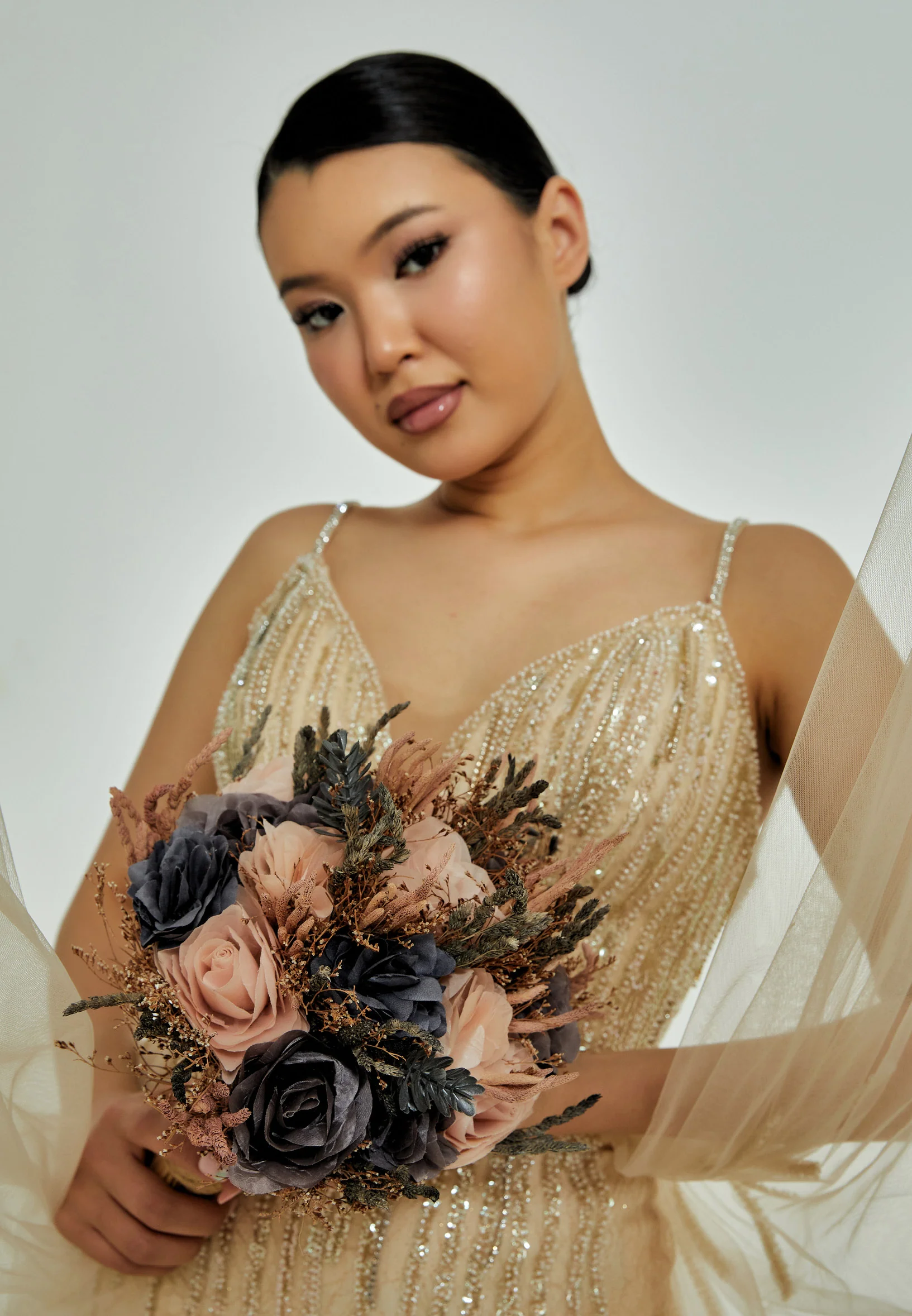 Roses Round Bridal Bouquet abbg005