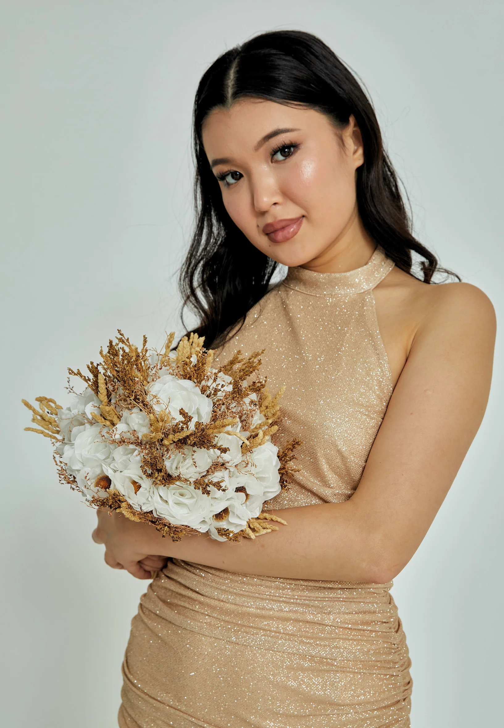 Roses Round Bridal Bouquet abbg009 - Image 2