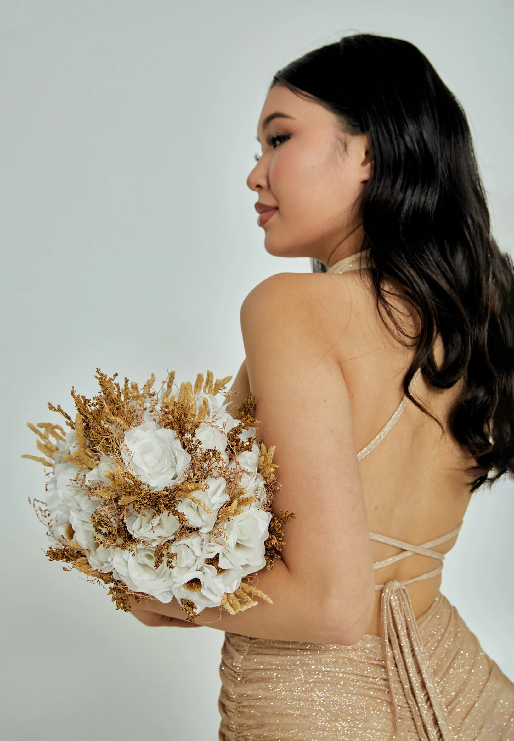 Roses Round Bridal Bouquet abbg009 - Image 3