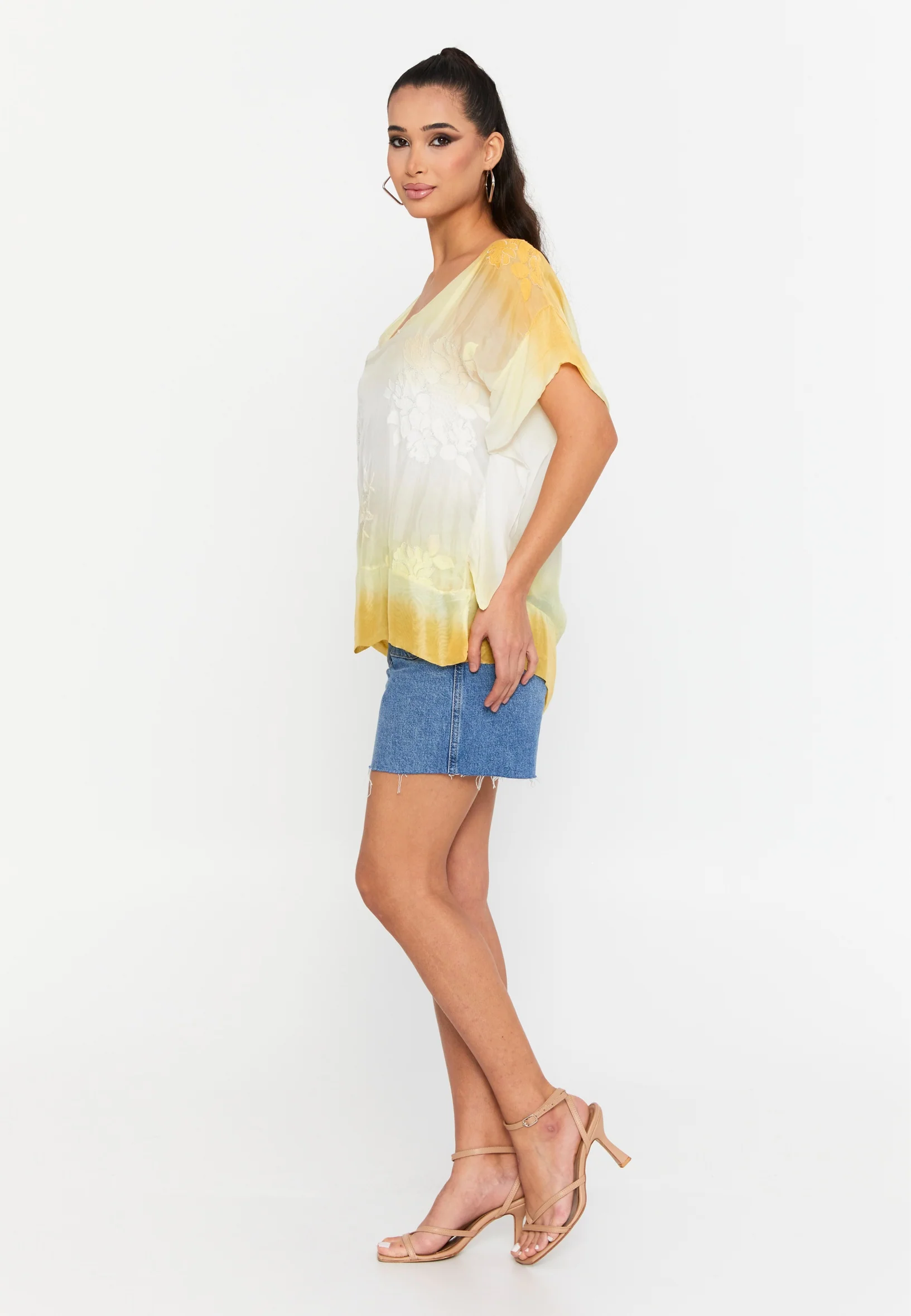 Short Sleeve Floral Regular Blouse cav46618 - Image 20