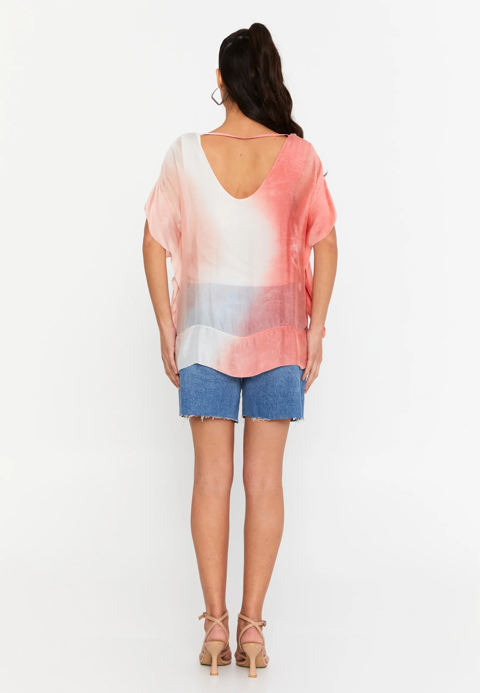 Short Sleeve Floral Regular Blouse cav46618 - Image 7
