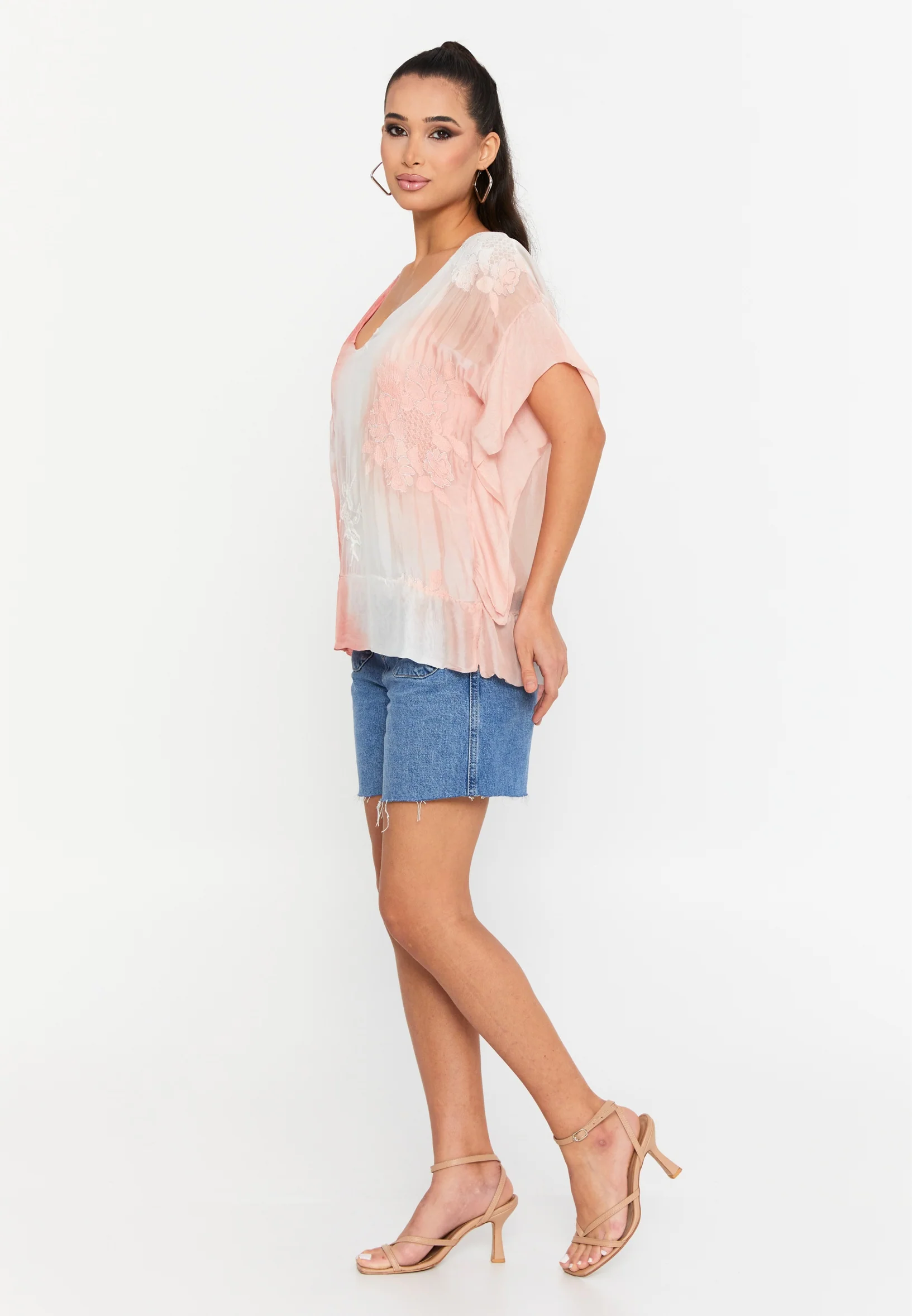 Short Sleeve Floral Regular Blouse cav46618 - Image 8
