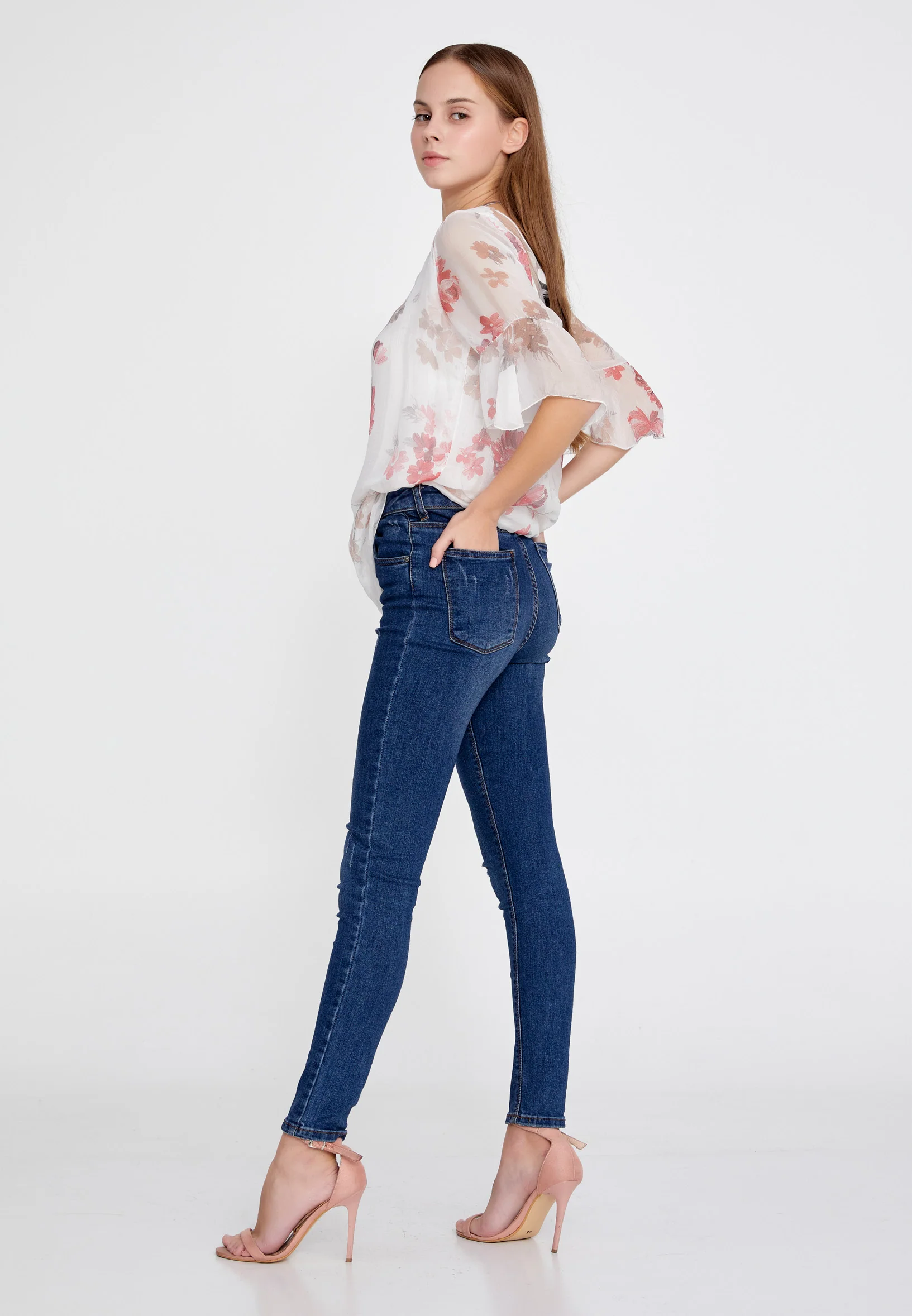 Short Sleeve Floral Regular Blouse esl5221 - Image 15