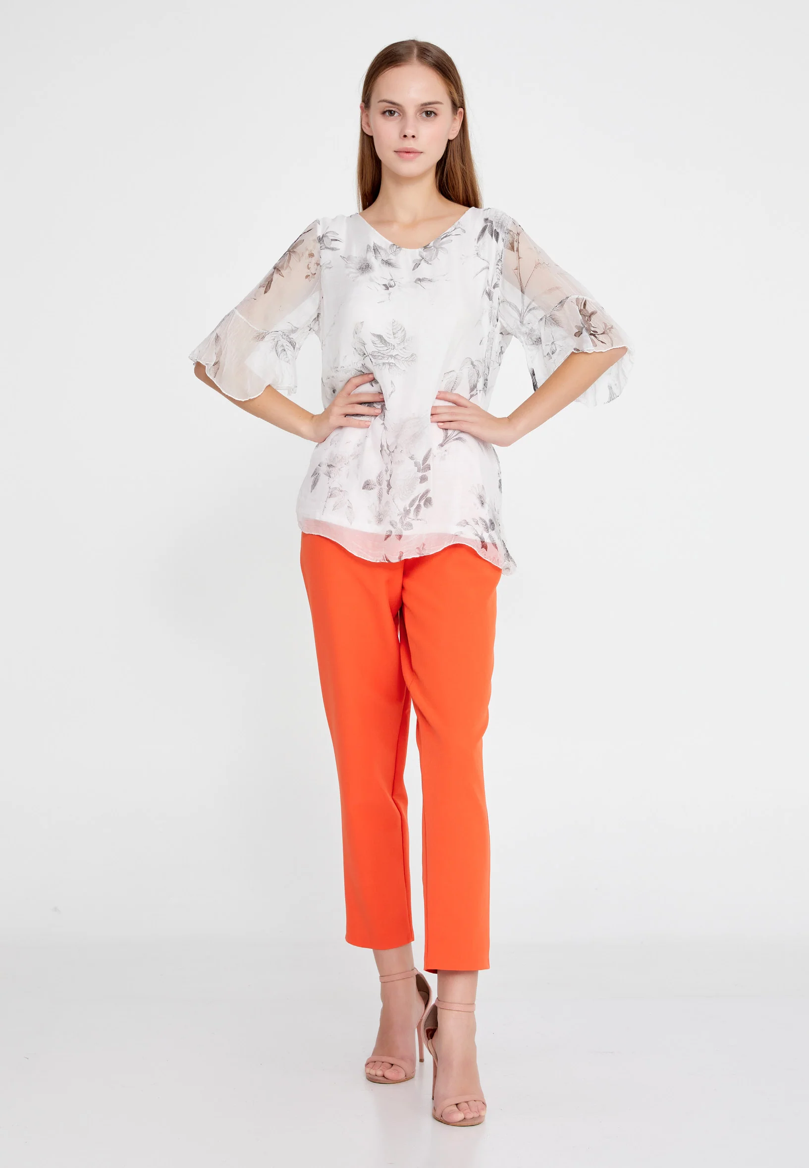Short Sleeve Floral Regular Blouse esl5221 - Image 6
