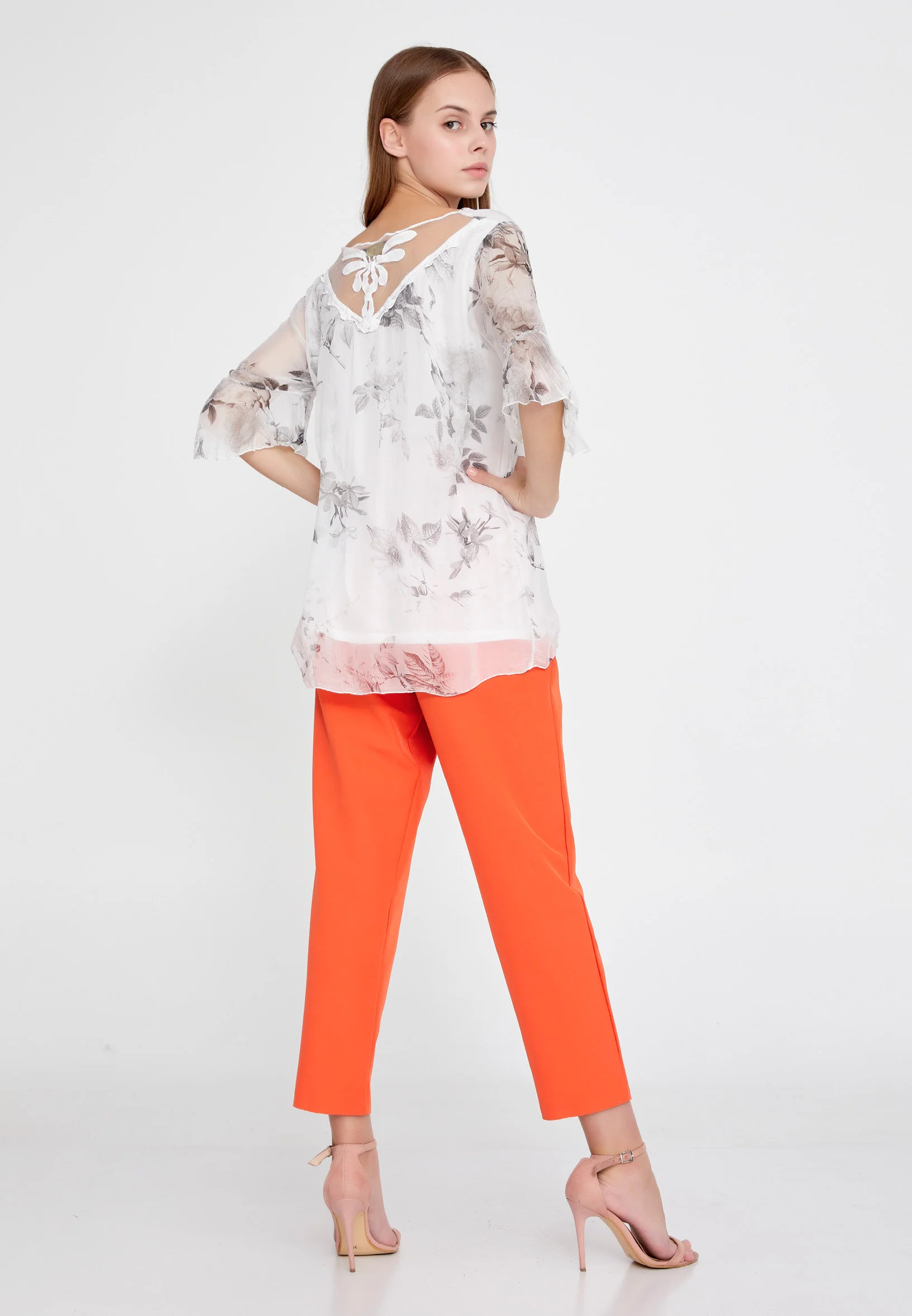 Short Sleeve Floral Regular Blouse esl5221 - Image 8