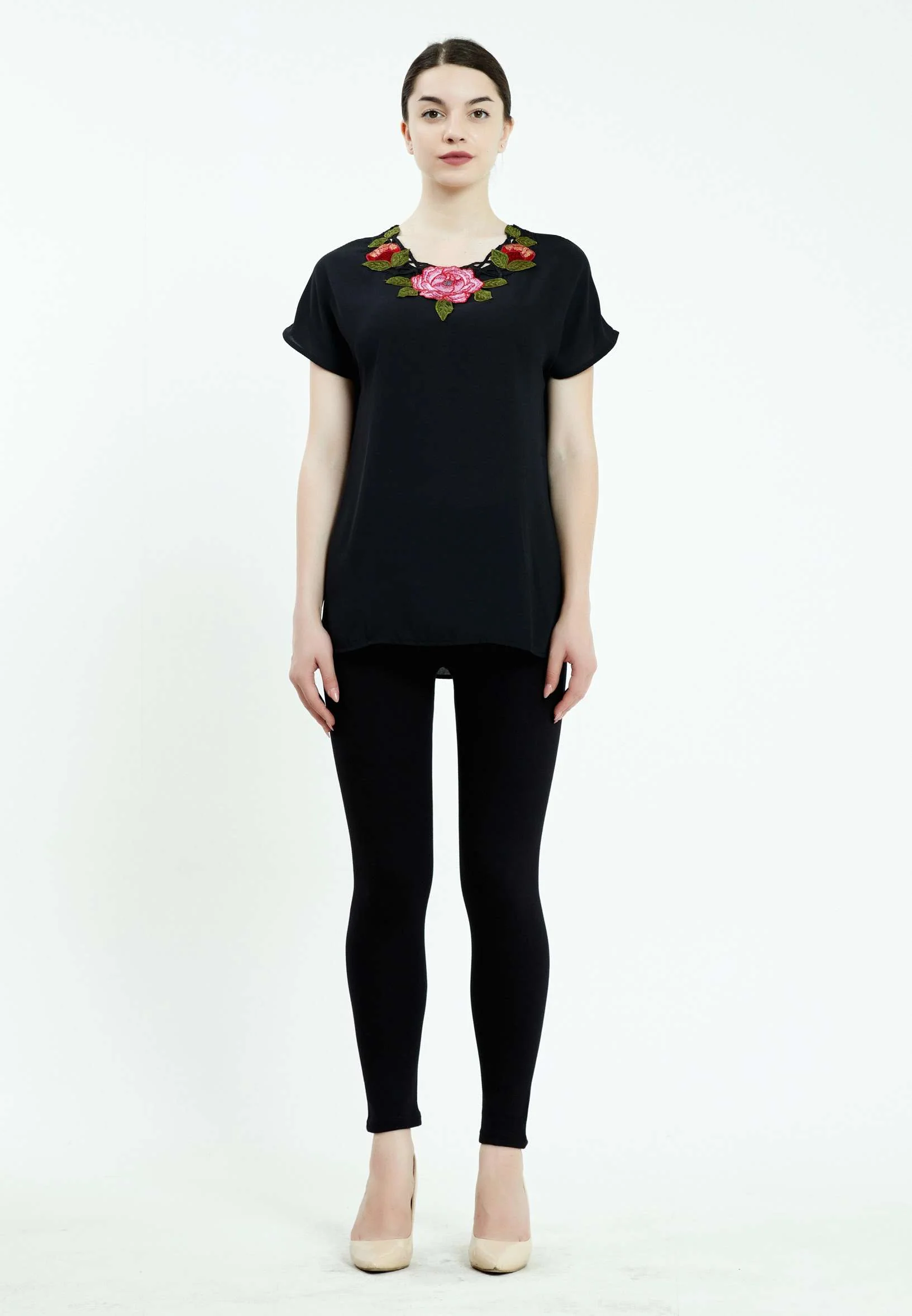 Short Sleeve Floral Regular T-shirt ser20951 - Image 2