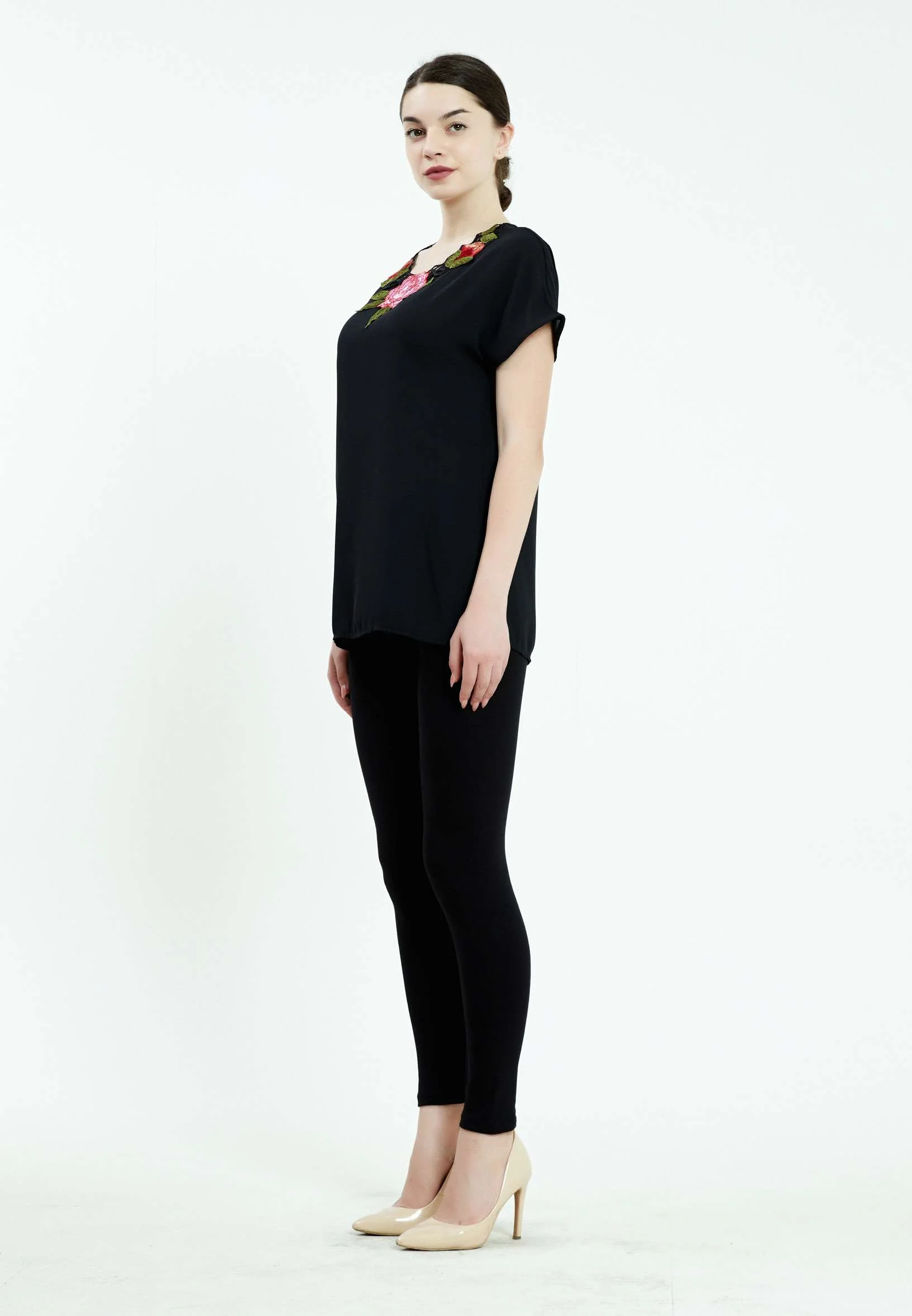 Short Sleeve Floral Regular T-shirt ser20951 - Image 4