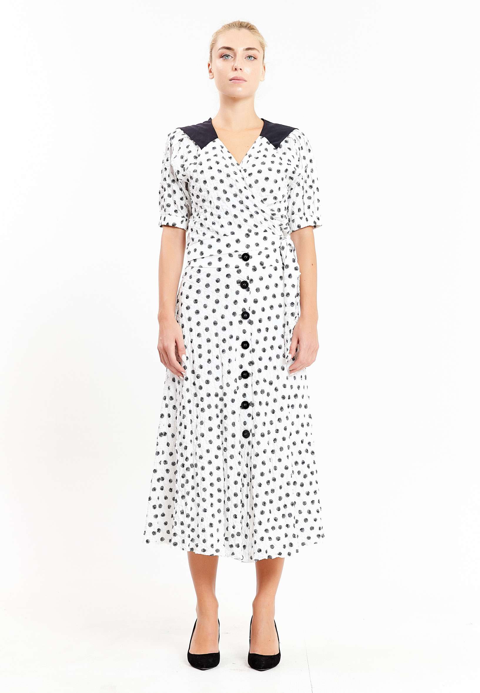 Short Sleeve Geometric Regular Blouse kmy10238 - Image 2