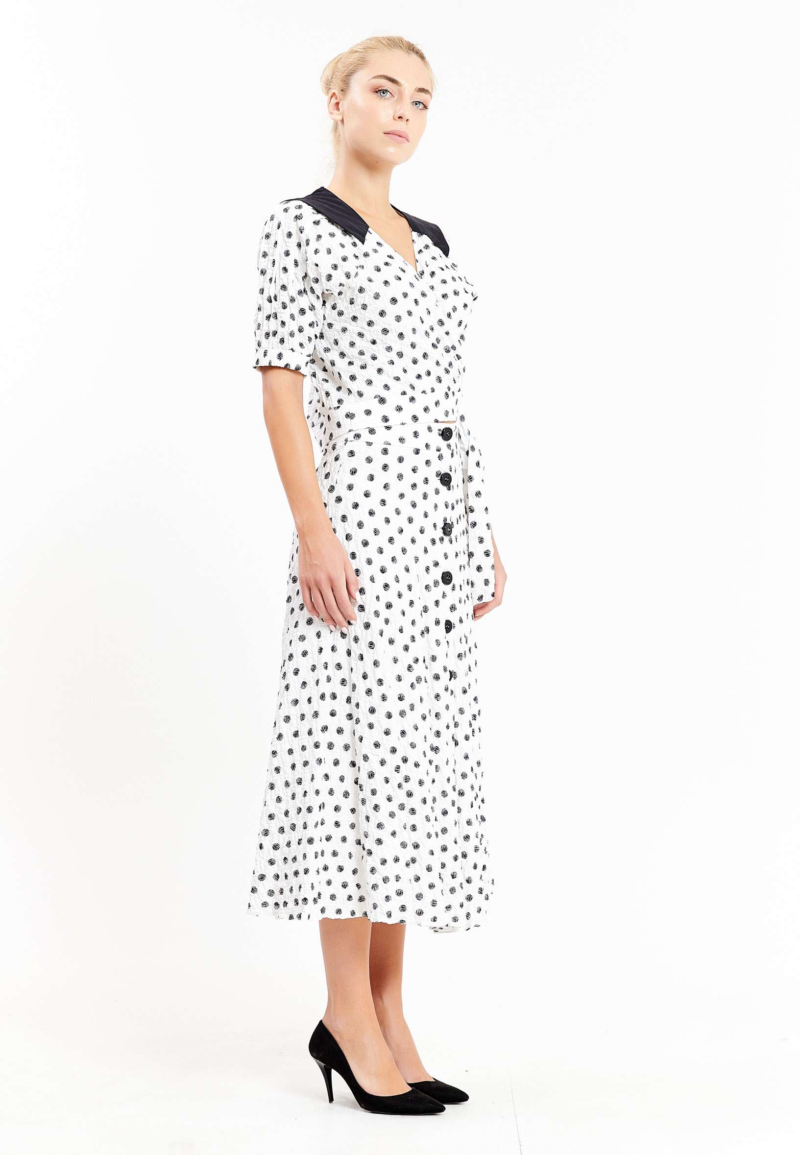 Short Sleeve Geometric Regular Blouse kmy10238 - Image 3