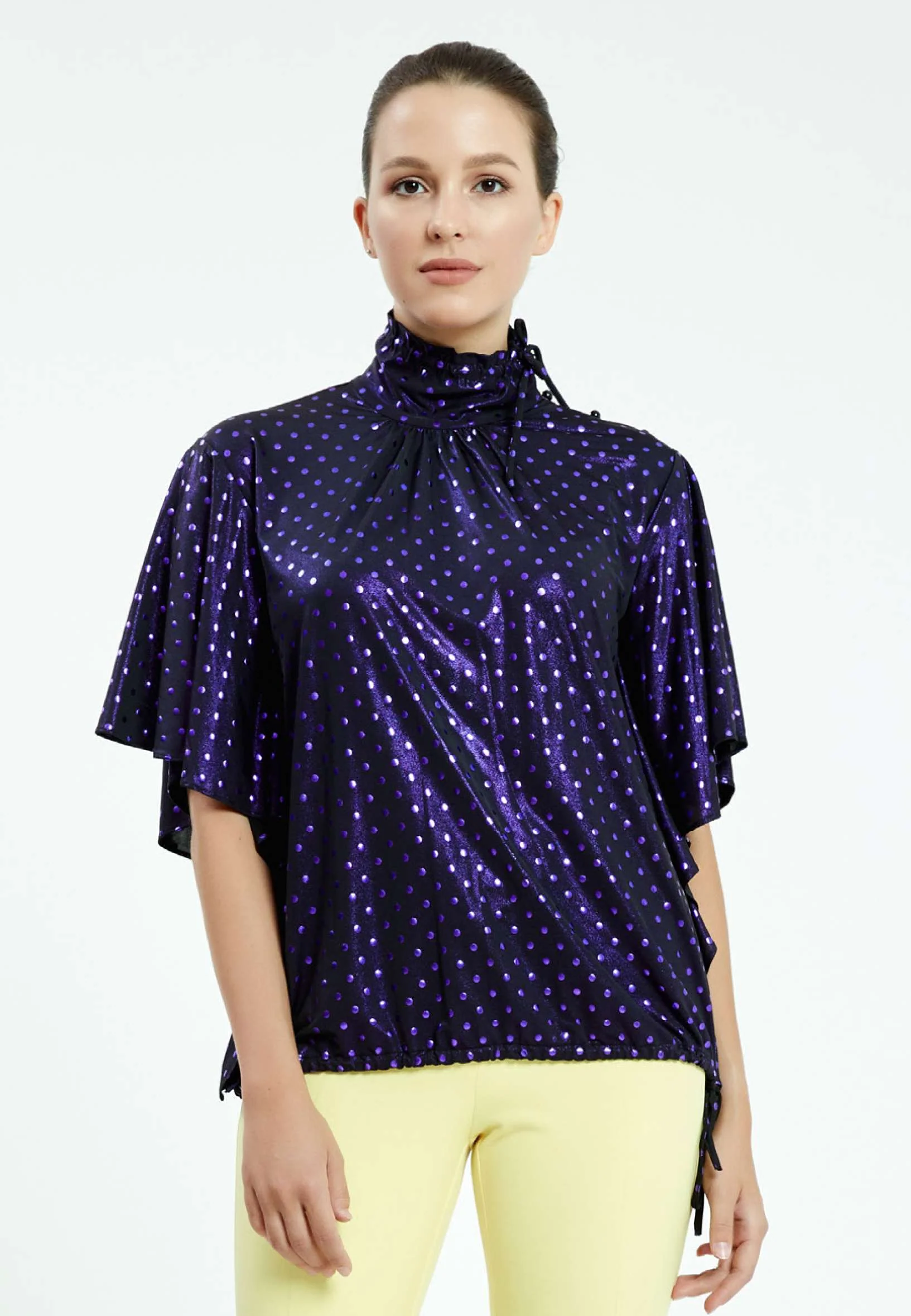 Short Sleeve Geometric Regular Blouse ser10214