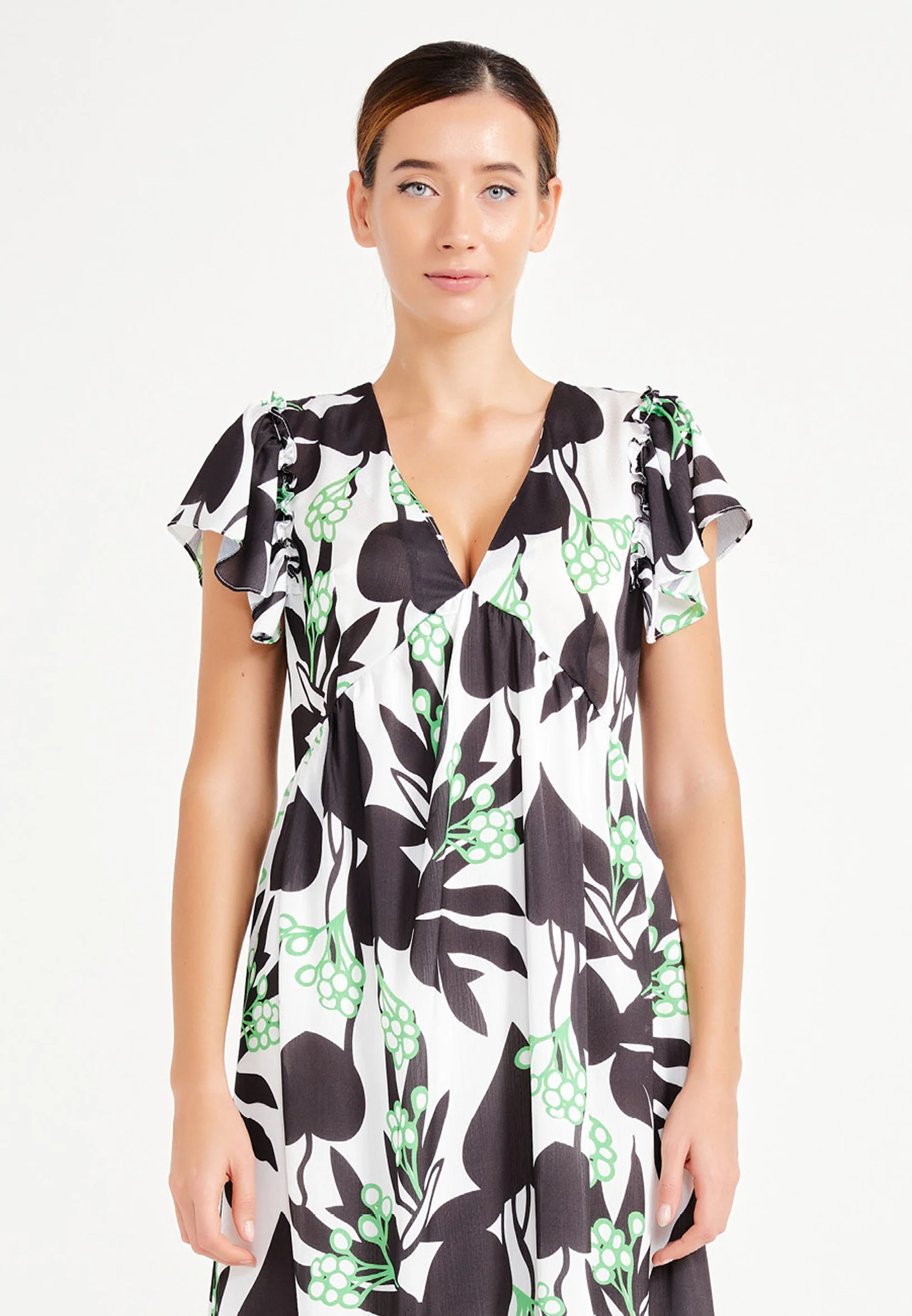 Short Sleeve High-Low Chiffon Column Regular Casual Dress ber20y5145 - Image 4