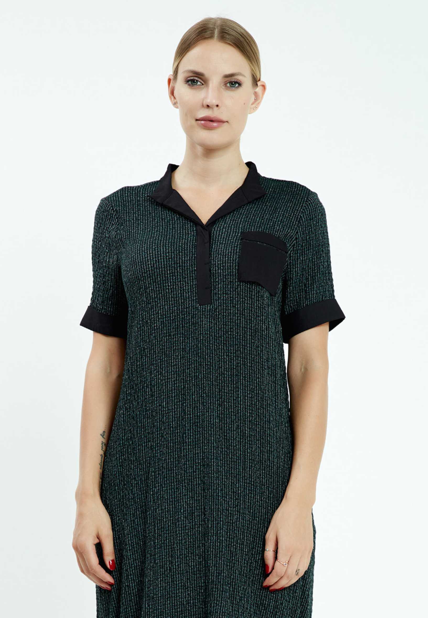 Short Sleeve High-Low Crepe Column Regular Casual Dress mis18260 - Image 4