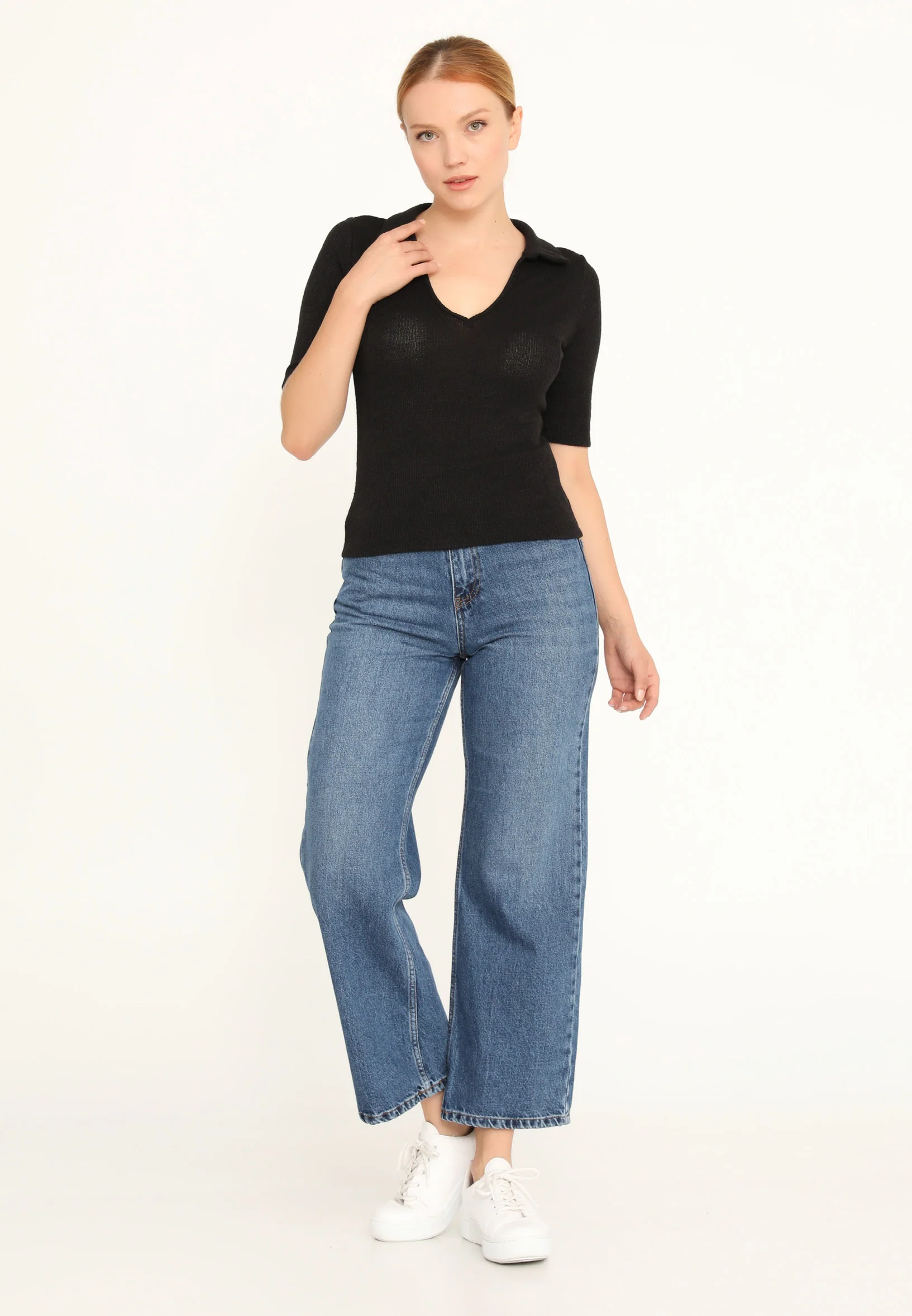 Short Sleeve Knitwear Solid Color Regular Sweater ber22k4113