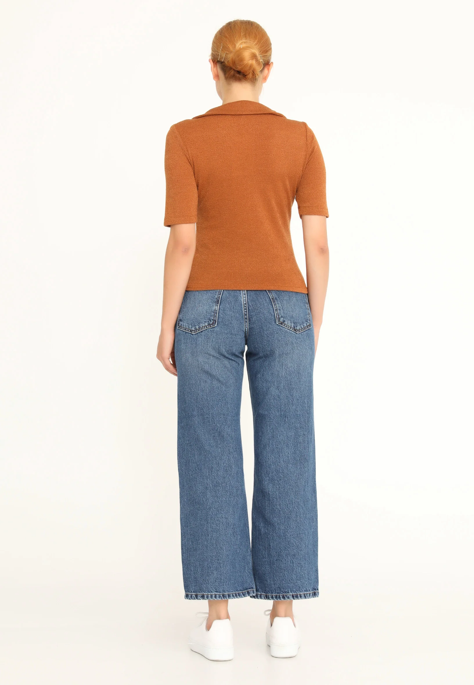 Short Sleeve Knitwear Solid Color Regular Sweater ber22k4113 - Image 6